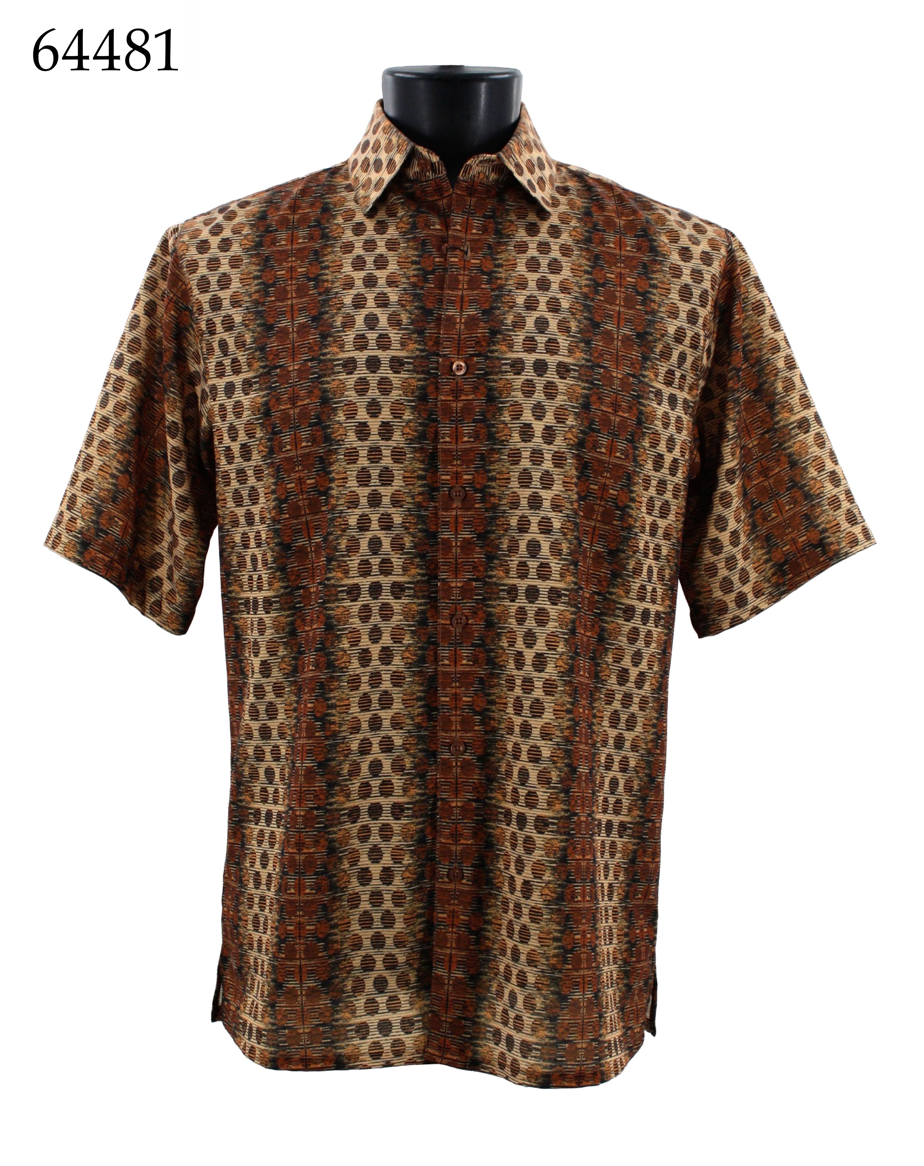 Bassiri Men's Short Sleeve Casual Shirt 64481 - Breathable Cotton Comfort Fit for Summer, Office & Outdoor Activities