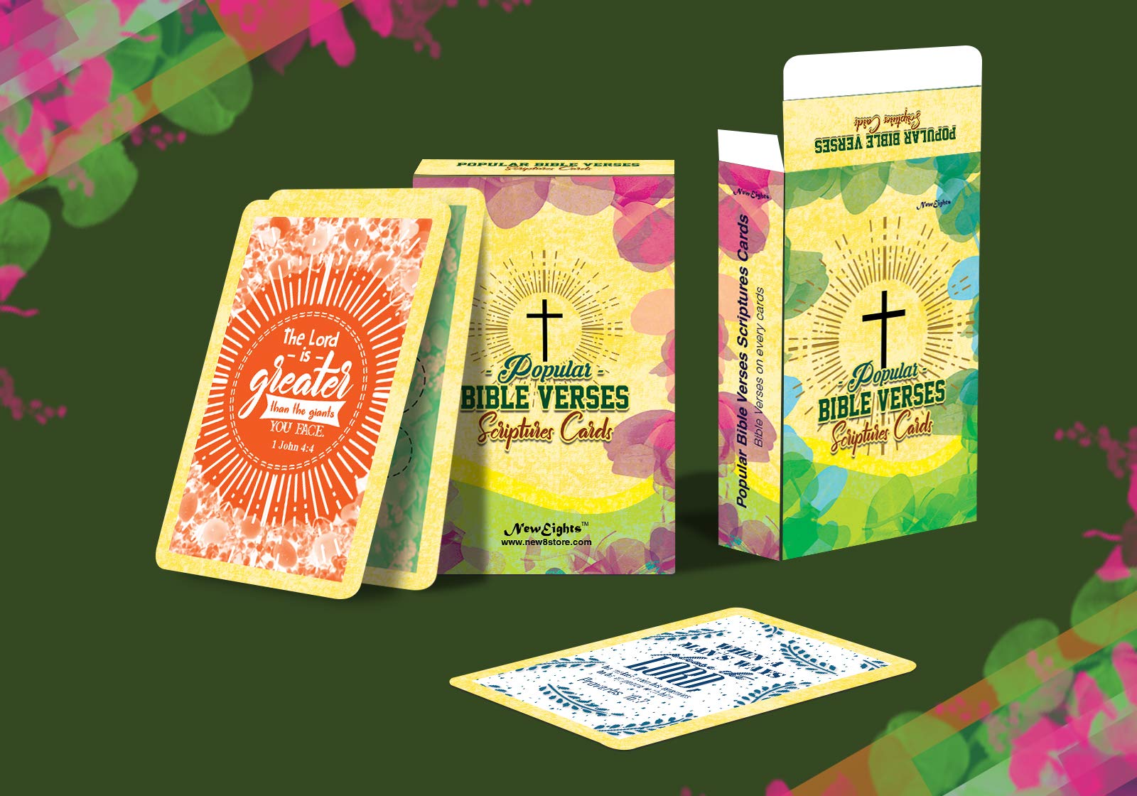 Bible Verse Cards (4-Deck) - Christian Gift for Sunday School & Birthdays