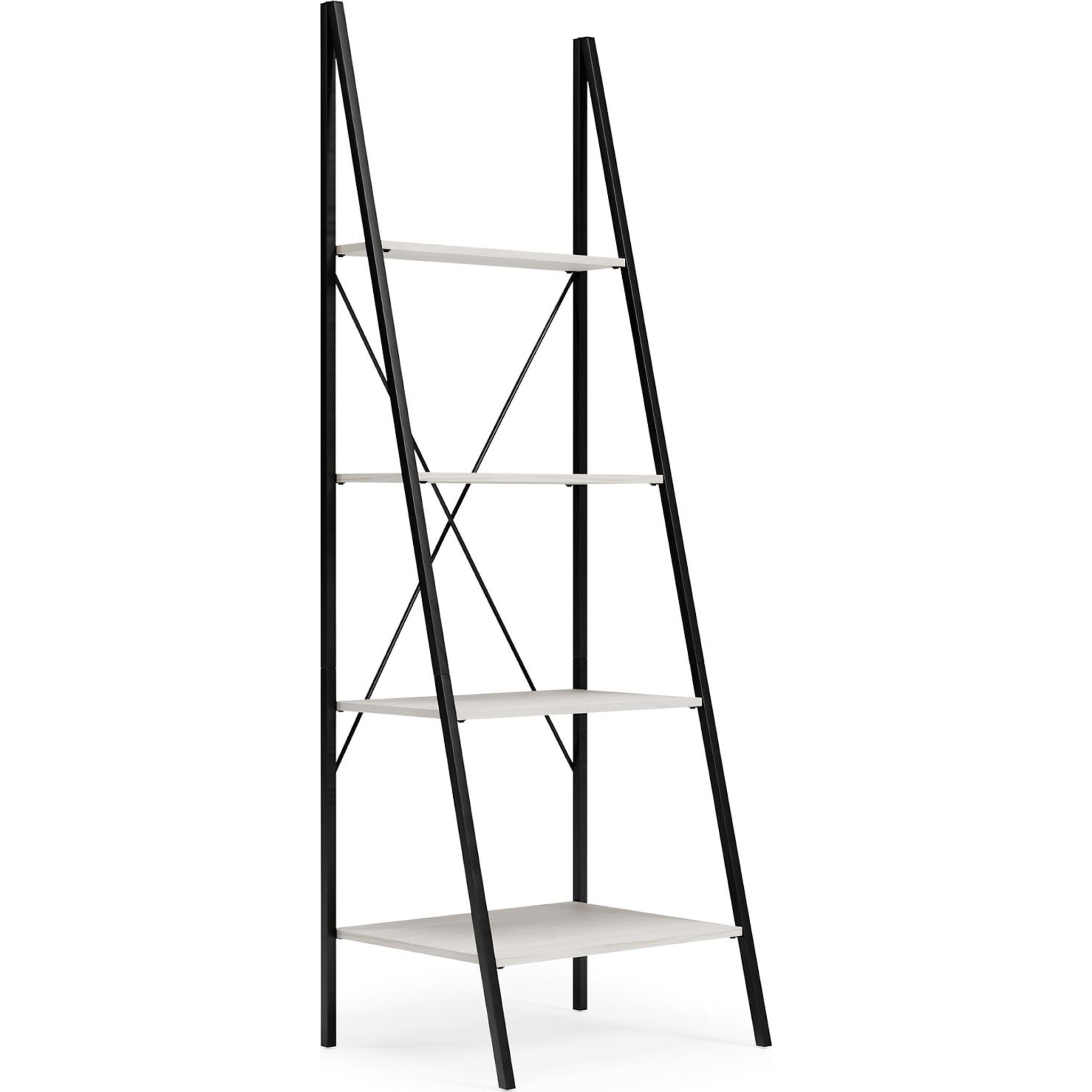 Bayflynn Bookshelf - Modern White & Black Bookcase for Home & Office - Stylish Storage Solution for Books, Decor & Essentials