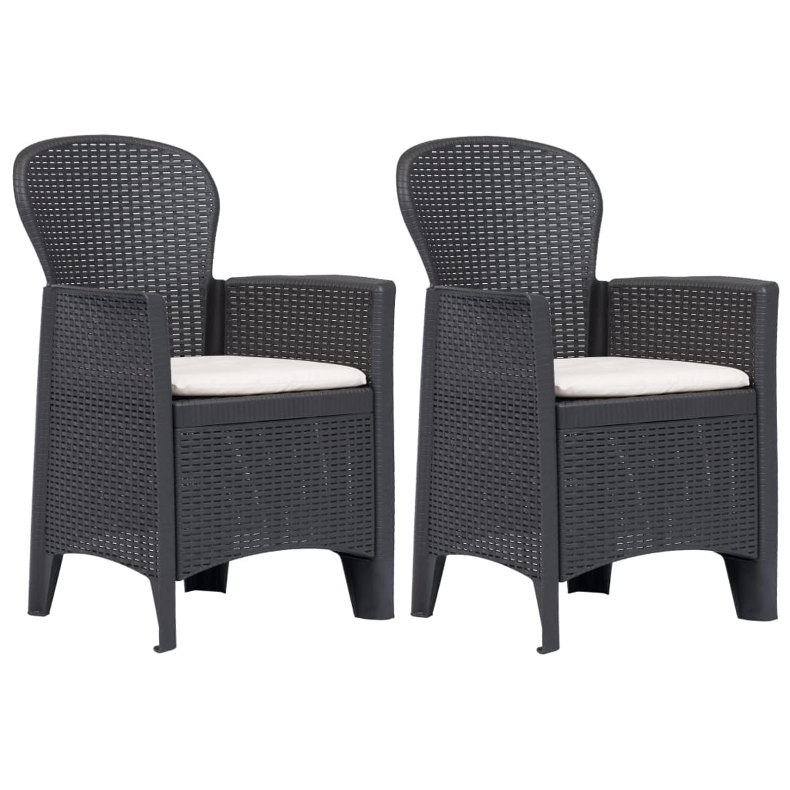 Xiannv 2-Piece Outdoor Patio Chairs Set with Cushions - Brown Wicker-Look Plastic Dining & Lounge Chairs for Garden, Poolside, and Backyard Relaxation