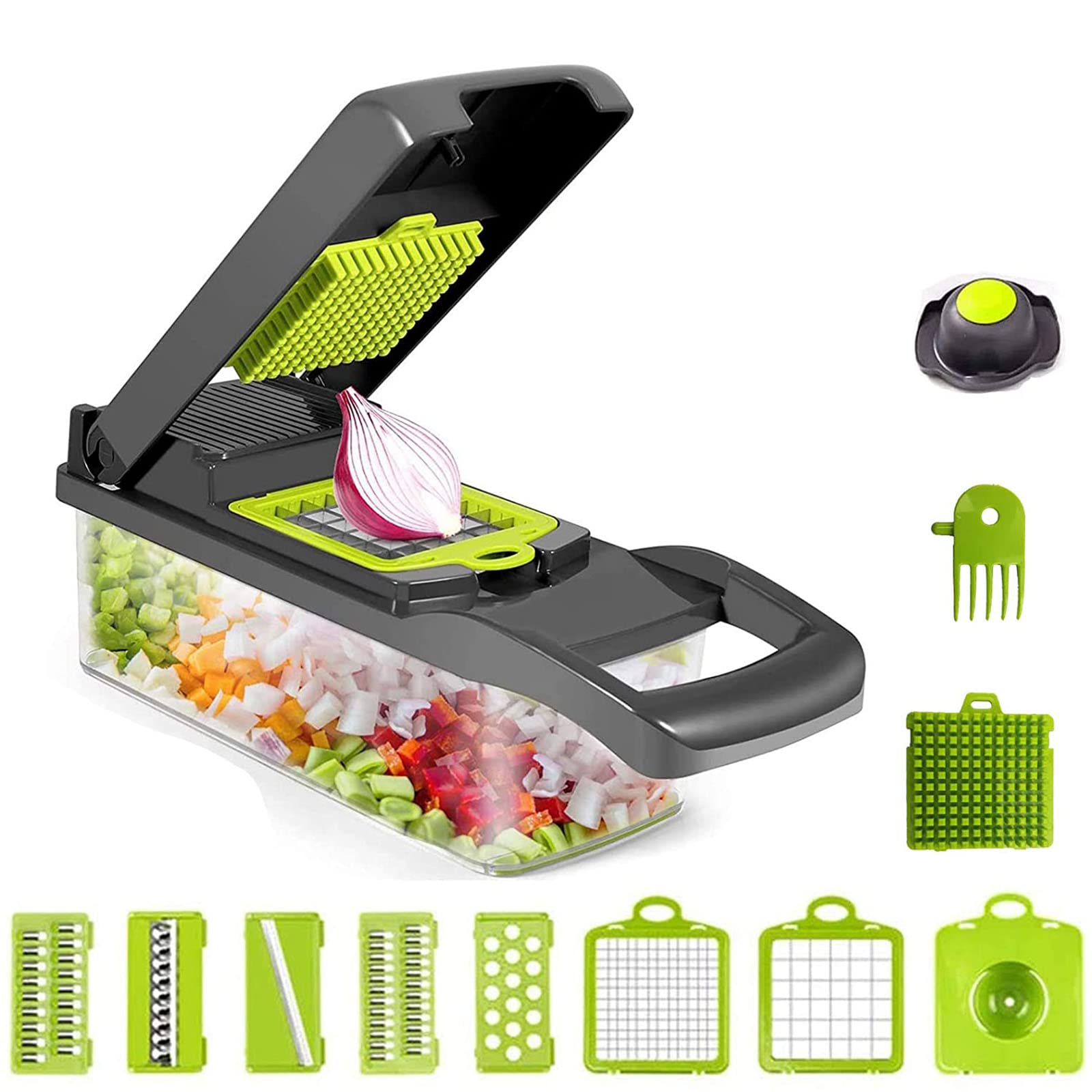 BETTER ANGEL XBT Vegetable Chopper Dicer Cutter - Mini Food Processor for Cheese, Potato, Onion & Garlic with Container | Veggie Slicer, Grater & Portable String Chopper | Perfect for Meal Prep, Salad Making & Quick Cooking