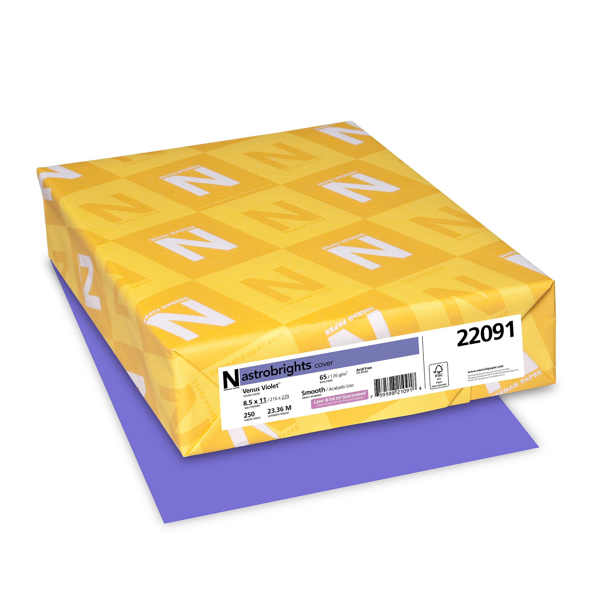 Neenah Astrobrights Printable Multipurpose Cardstock for Inkjet & Laser Printers - Venus Violet (22091) | Perfect for DIY Crafts, Invitations, Scrapbooking & Office Projects