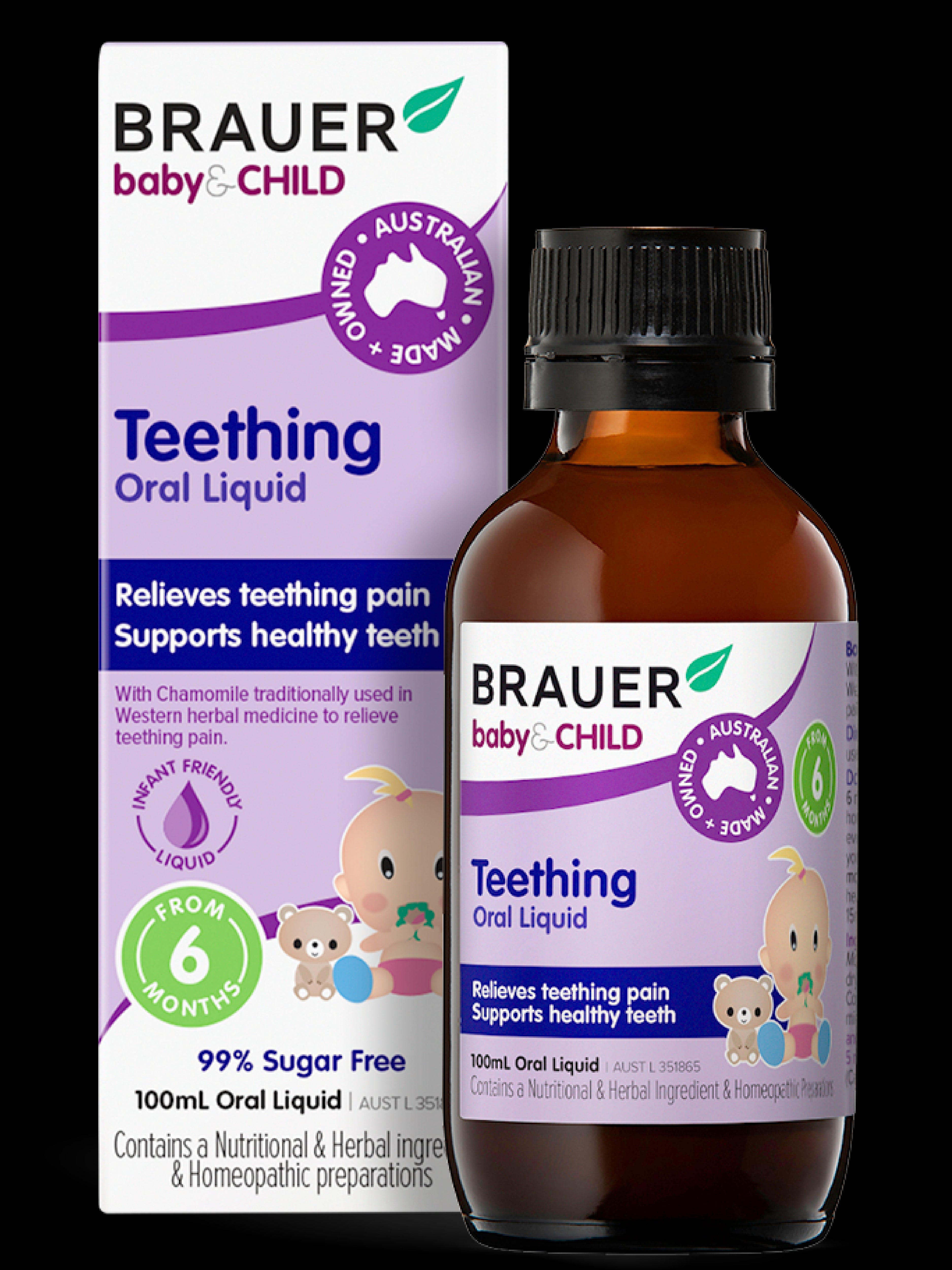 Brauer Baby & Child Teething Oral Liquid - Fast Relief for Teething Pain & Discomfort - Safe & Natural Teething Solution for Infants & Toddlers - Perfect for Home, Travel & Daycare Use