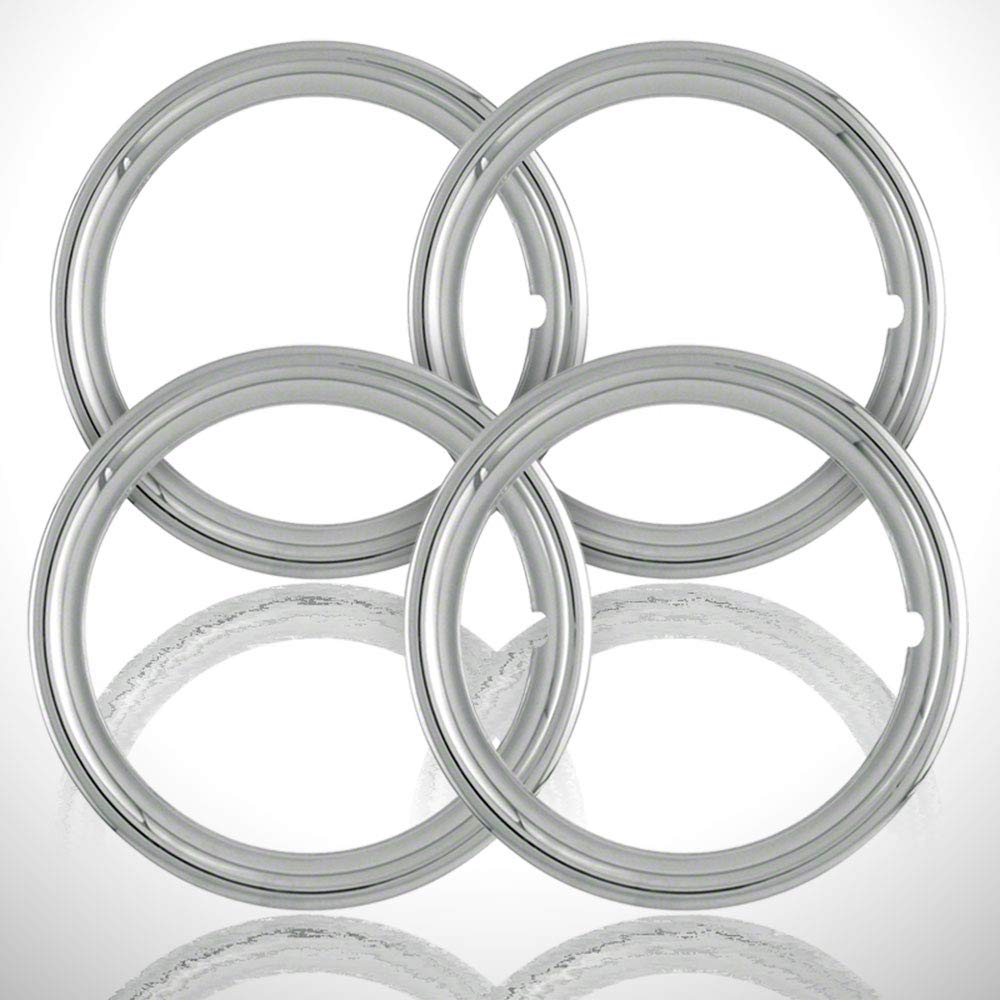 4-Pack 18-Inch Chrome 1.5-Inch Deep Wheel Rings - Premium Car Rim Covers for Trucks, SUVs & Luxury Vehicles - Enhance Style & Protection for Road Trips & Off-Road Adventures