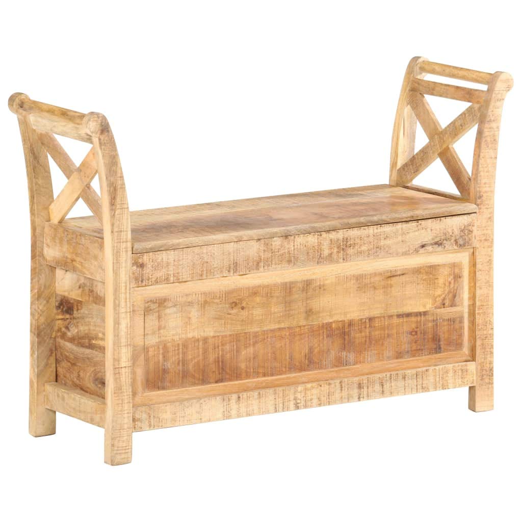 Multifunctional Solid Mango Wood Storage Bench - 40.6
