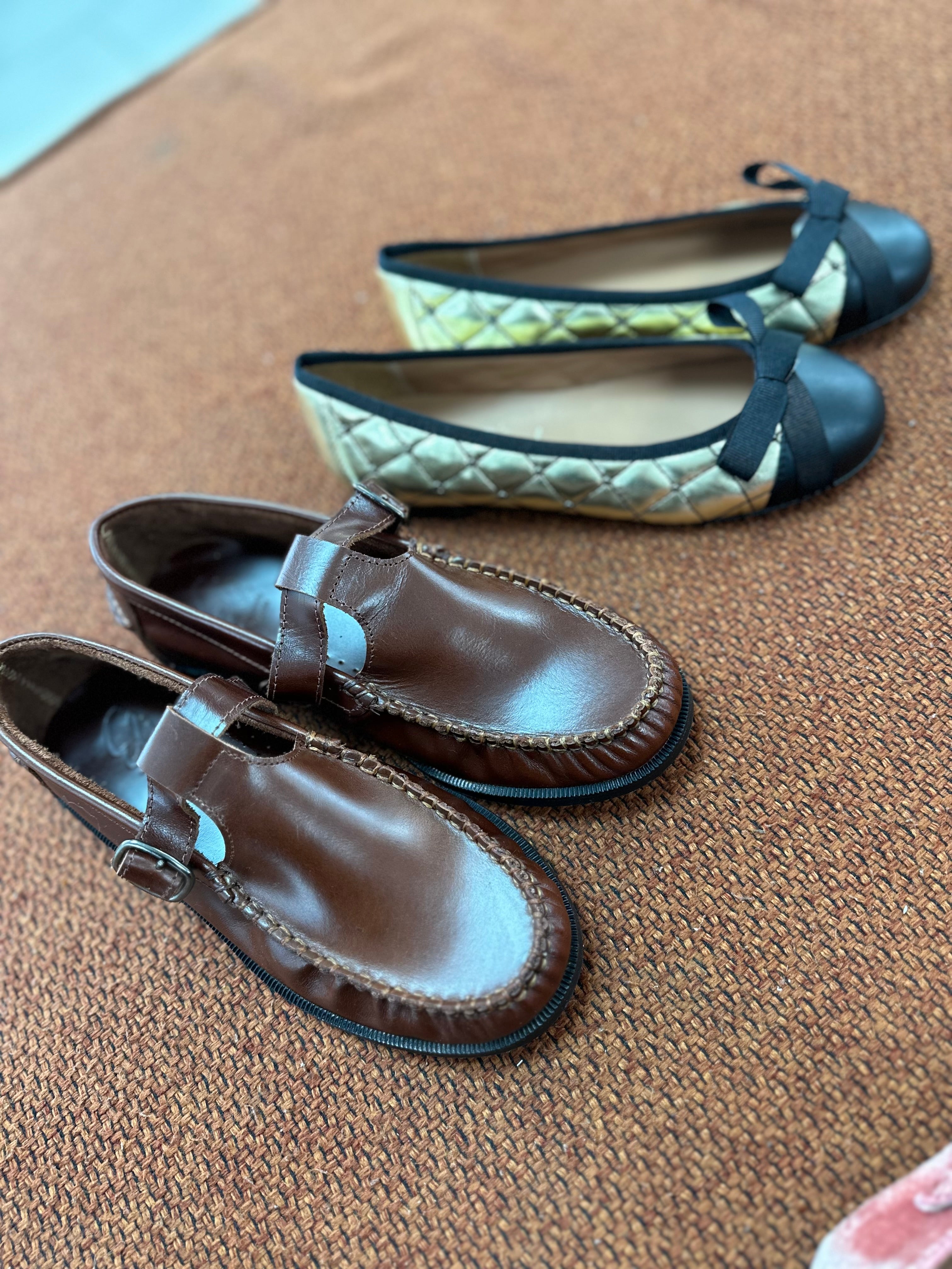 Hazelnut Buckle T-Strap Loafers for Women - Comfortable Slip-On Casual Shoes - Perfect for Office, Walking & Travel