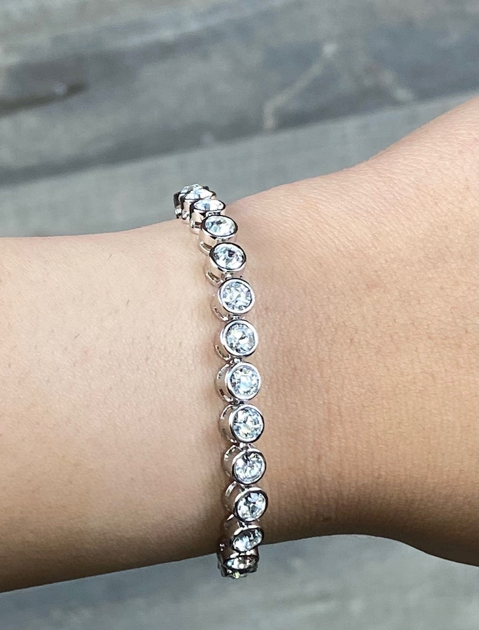 Swarovski Crystal Tennis Bracelet for Women - Elegant & Sparkling Jewelry Gift for Anniversary, Wedding, Party | Premium Austrian Crystals, Durable Sterling Silver Chain