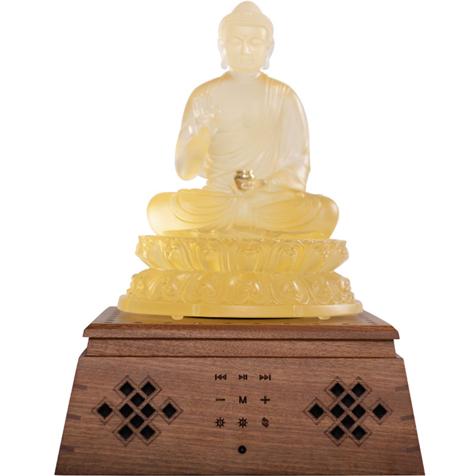 Buddha Bluetooth Speaker - Wireless Glass Buddha Statue with Built-in Sutra Player, USB/SD Card Slot, Long Battery Life - Perfect for Home Meditation, Yoga, and Spiritual Decor