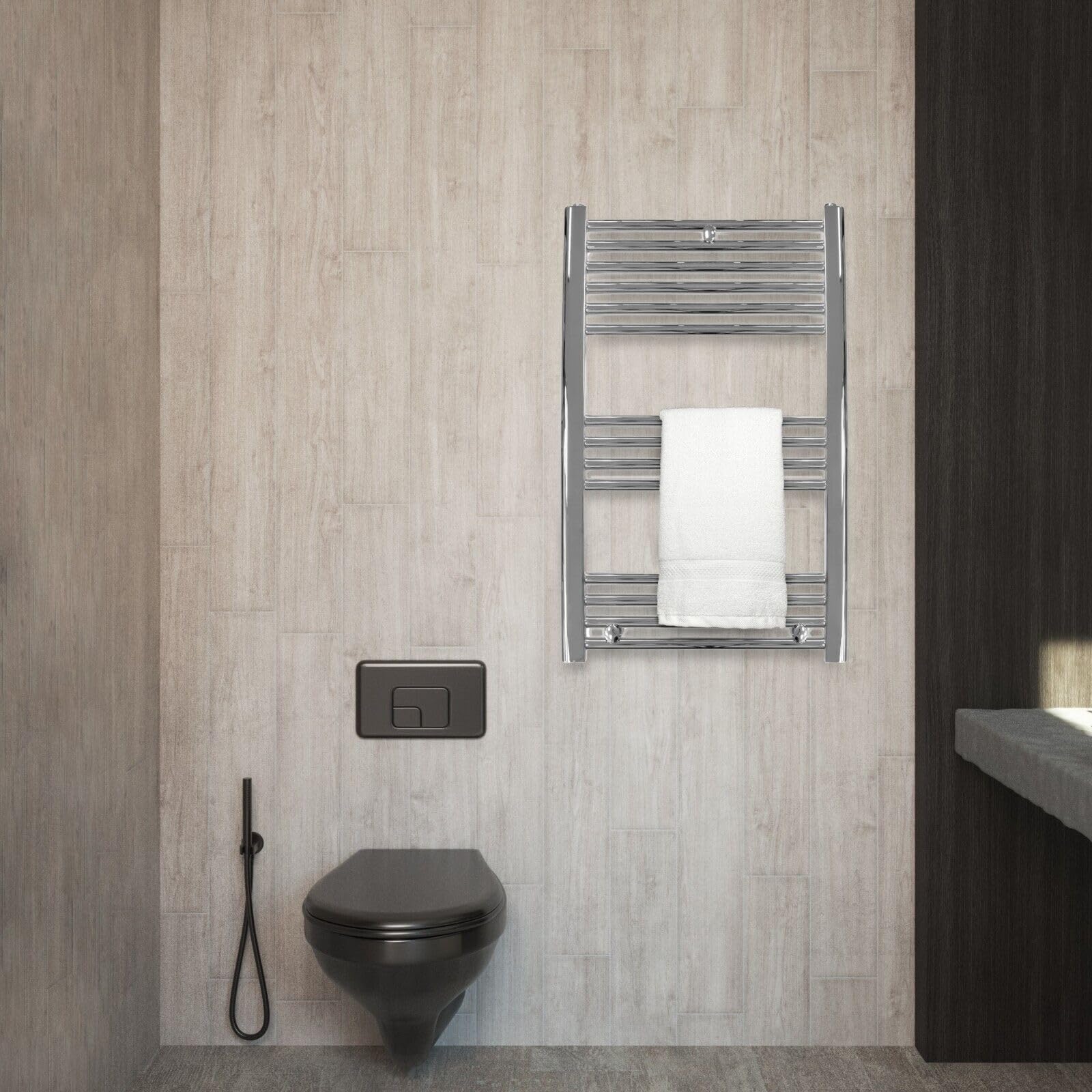 Premium Chrome Hydronic Towel Warmer Radiator - 31.5
