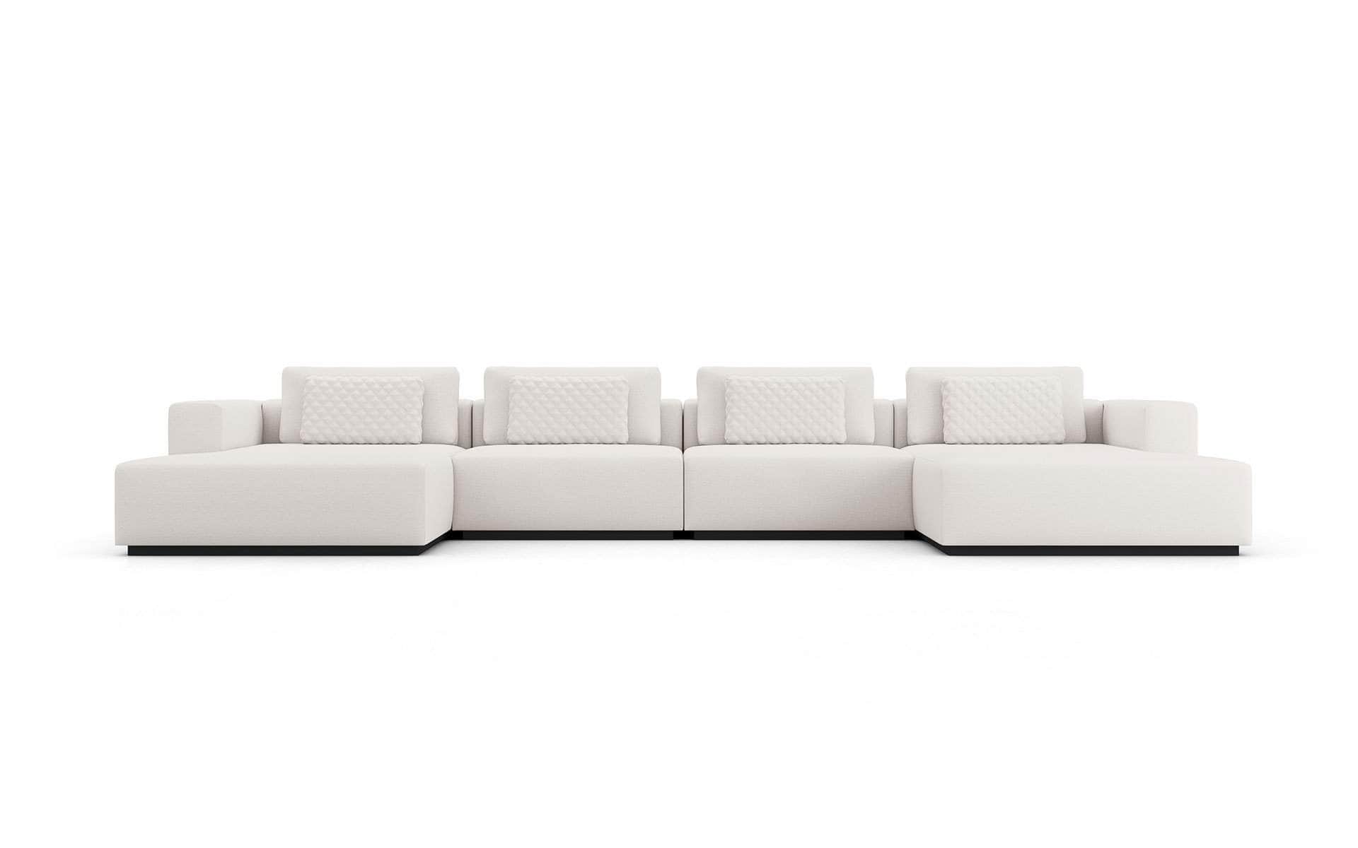 Modular U-Shaped Sectional Sofa - Spruce Chalk Fabric Sofa for Living Room, Family Room & Lounge | Comfortable & Stylish Modern Furniture
