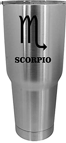 Scorpio Zodiac Sign 30oz Stainless Steel Tumbler with Etched Design - Perfect for Coffee, Tea & Cold Drinks at Home, Office or Travel