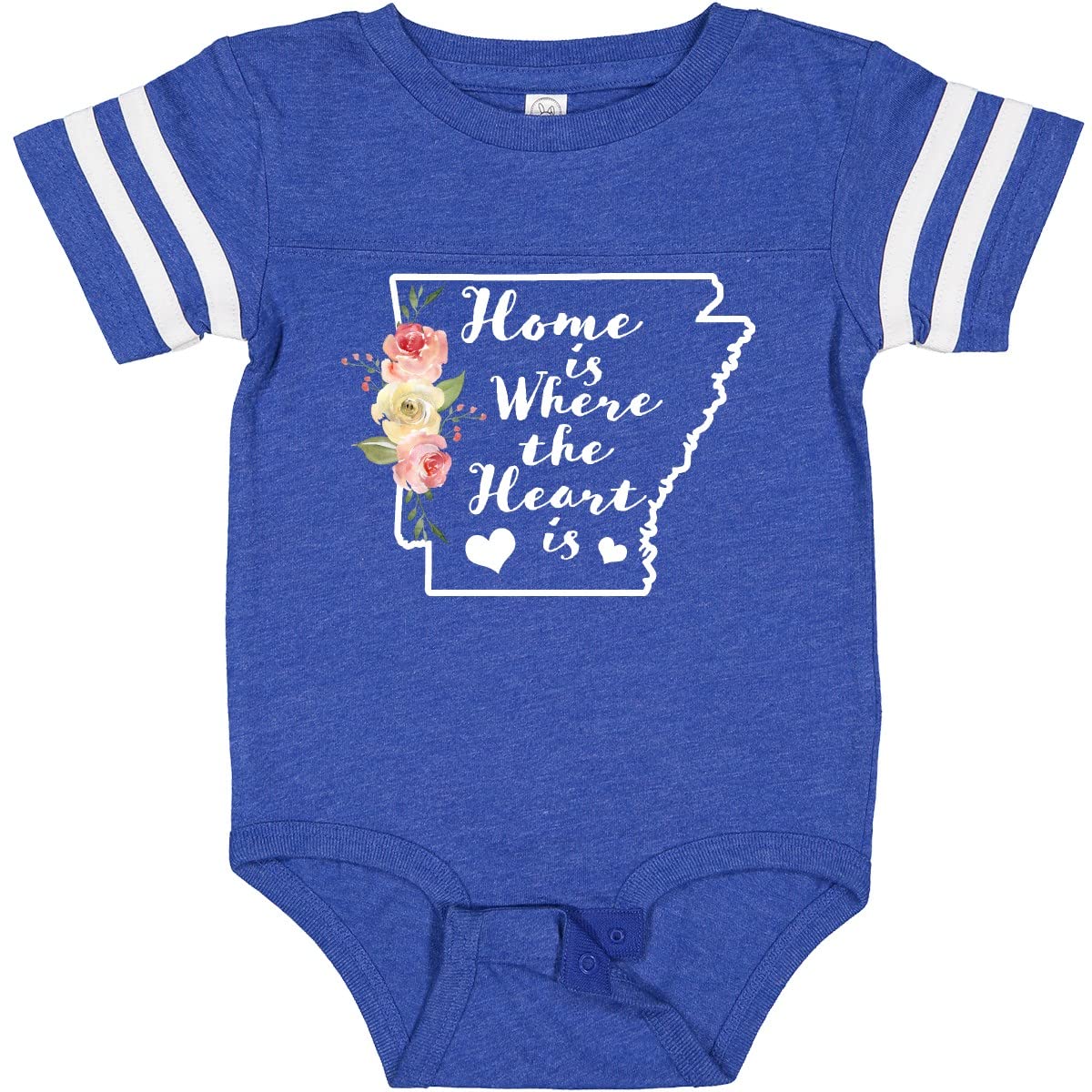 Inktastic Arkansas Home is Where The Heart is Watercolor Baby Bodysuit - Soft Cotton Onesie for Newborns & Infants - Perfect for Family Photos, Holidays & Everyday Wear