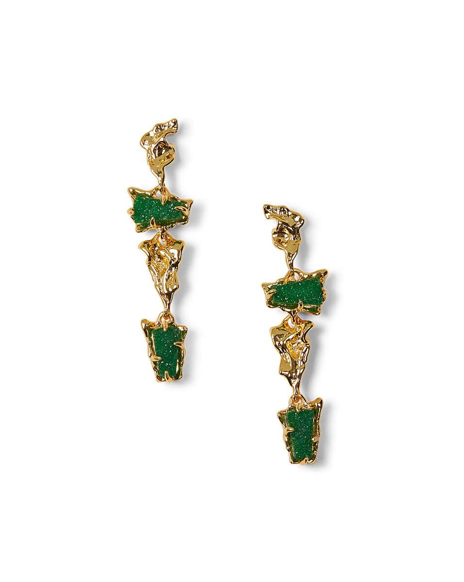Druzy Linear Earrings for Women – Elegant Crystal Drop Dangle Earrings for Daily Wear & Special Occasions