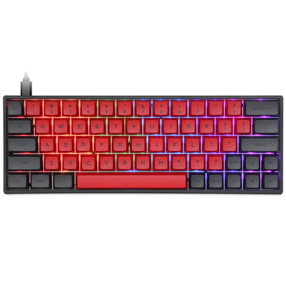60% Compact Mechanical Gaming Keyboard with RGB Backlit, Gateron Optical Switches, Macro Keys, Waterproof Design - Ergonomic Wired USB Keyboard for PC/Mac Gamers (Perfect for Esports, Office Work & Programming)