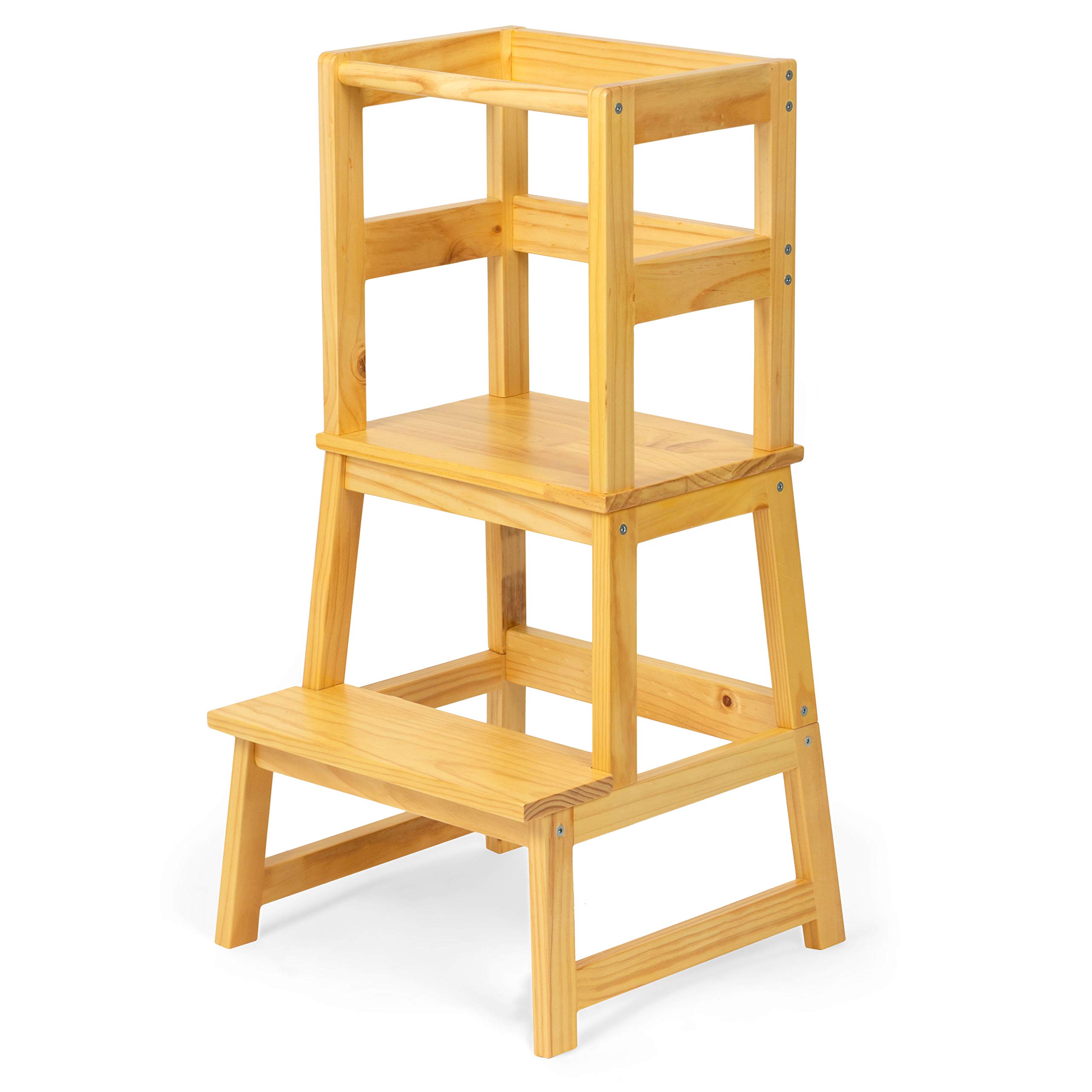 Play Platoon Toddler Step Stool - Wooden Kitchen Helper Tower for Kids | Safe Cooking & Learning