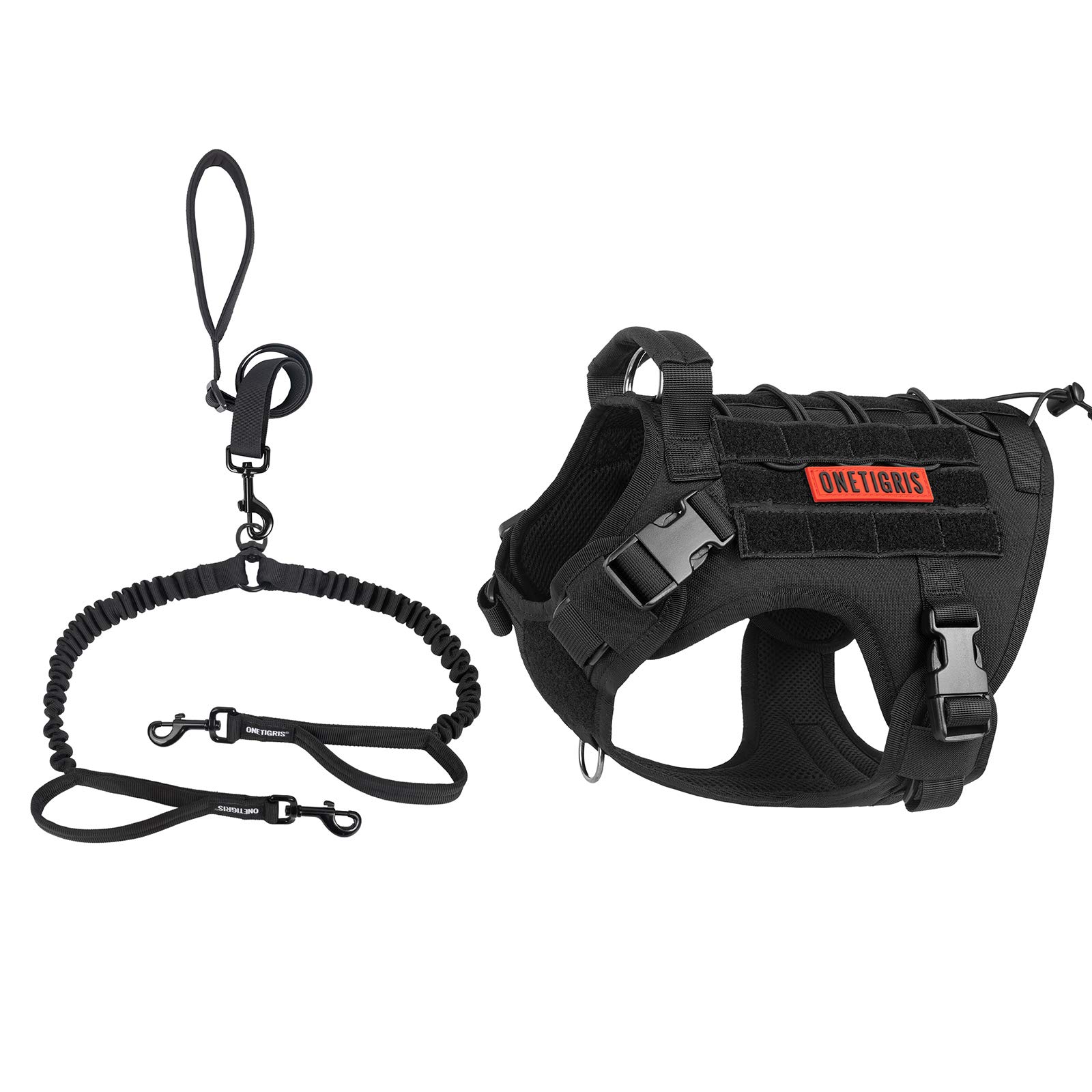 Tactical Dog Harness with Handle - No Pull Adjustable Service Dog Vest for Walking, Hiking & Training - Reflective Hook & Loop Panels - Durable Pet Harness for Large Dogs (Black, X-Large) - Perfect for Outdoor Adventures & Daily Walks