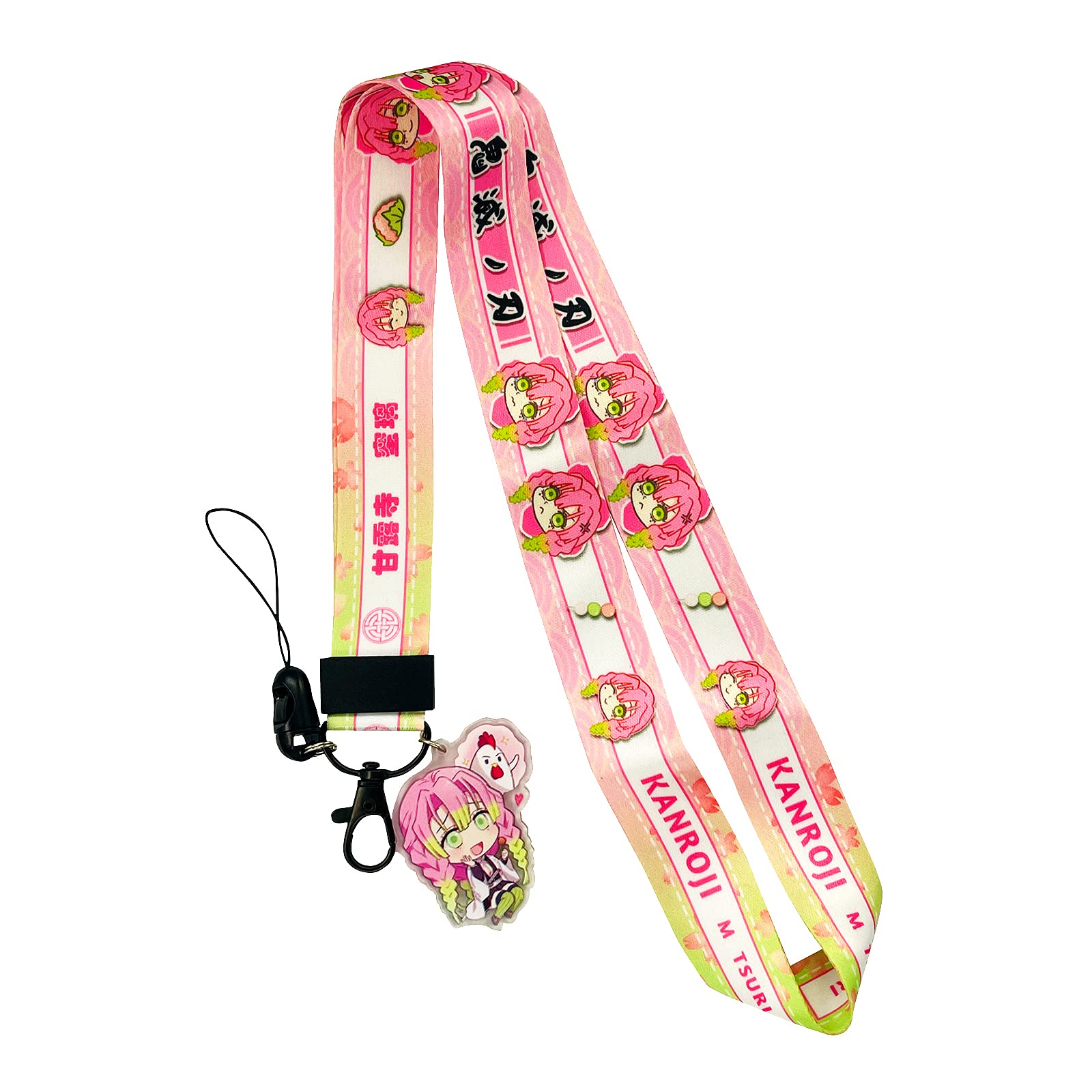 Cute Anime Lanyard for Keys & ID Badges - Pink for Women & Teens