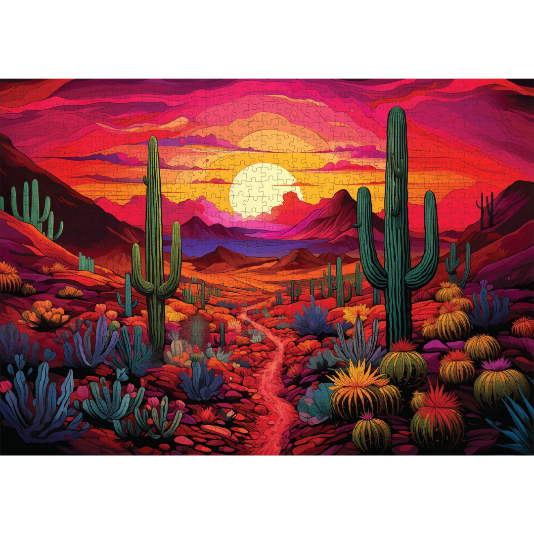 Desert Daze 1000 Piece Jigsaw Puzzle for Adults - Challenging Landscape Puzzle for Relaxation & Stress Relief - Perfect for Family Game Night & Home Decor