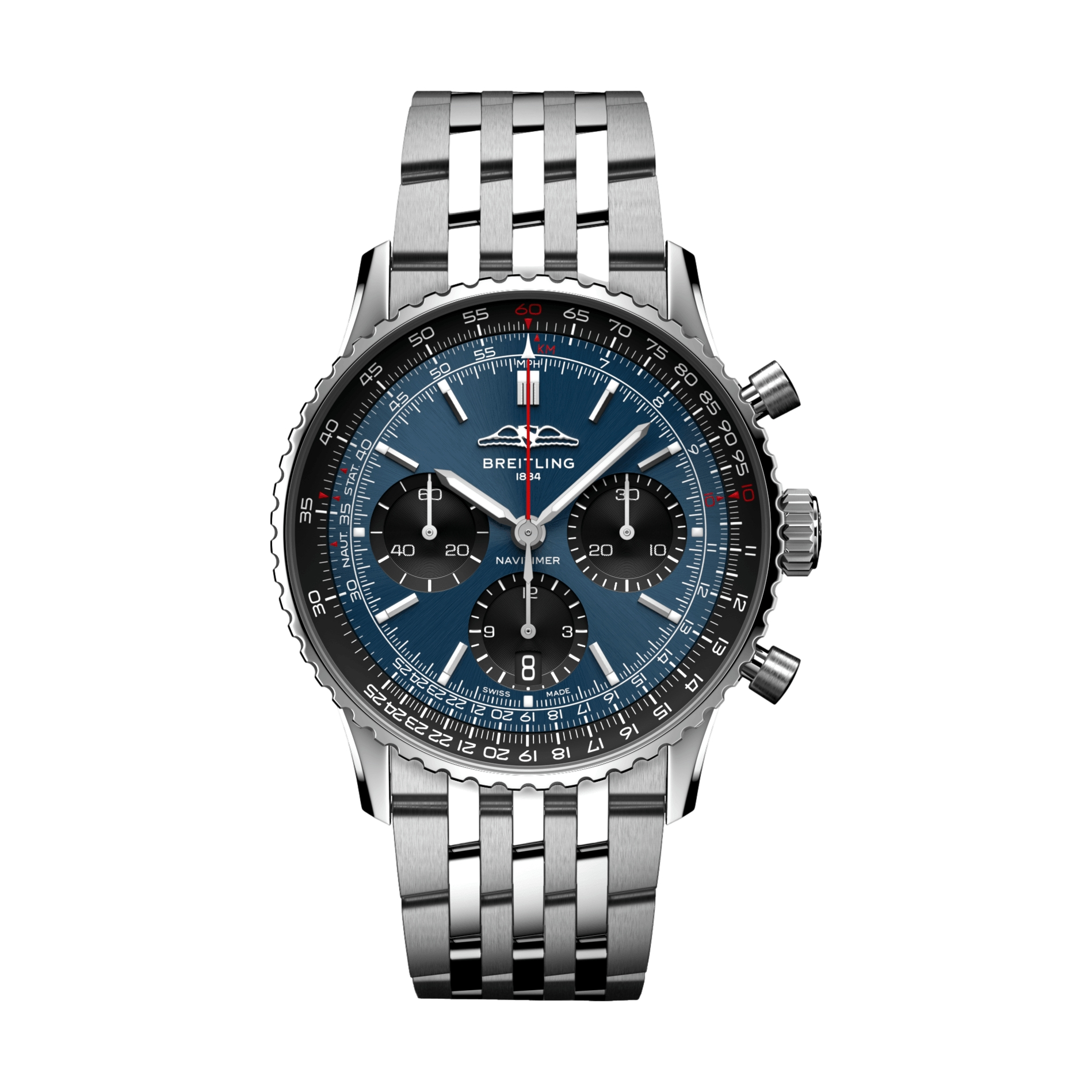 Breitling Navitimer B01 Chronograph 41mm Blue Dial Men's Watch with Stainless Steel Bracelet - Perfect for Business, Aviation & Luxury Lifestyle