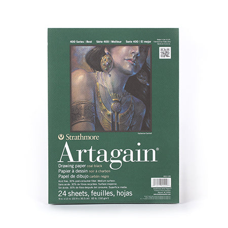 Artagain® Black Pastel Paper Pad - 50 Sheets 9x12 Inch Premium Acid-Free Drawing Paper for Charcoal, Pastels & Pencils - Ideal for Artists, Sketching & Mixed Media Projects