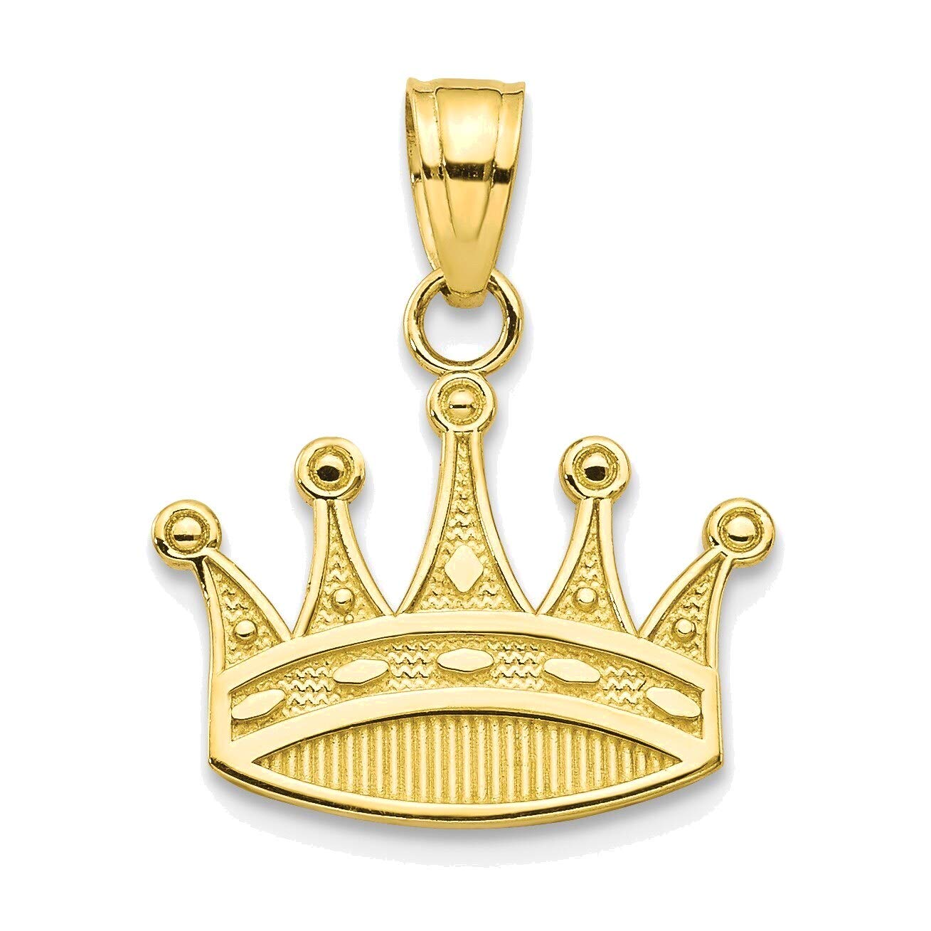 10K Yellow Gold Crown Charm Jewelry for Women - Elegant Gift