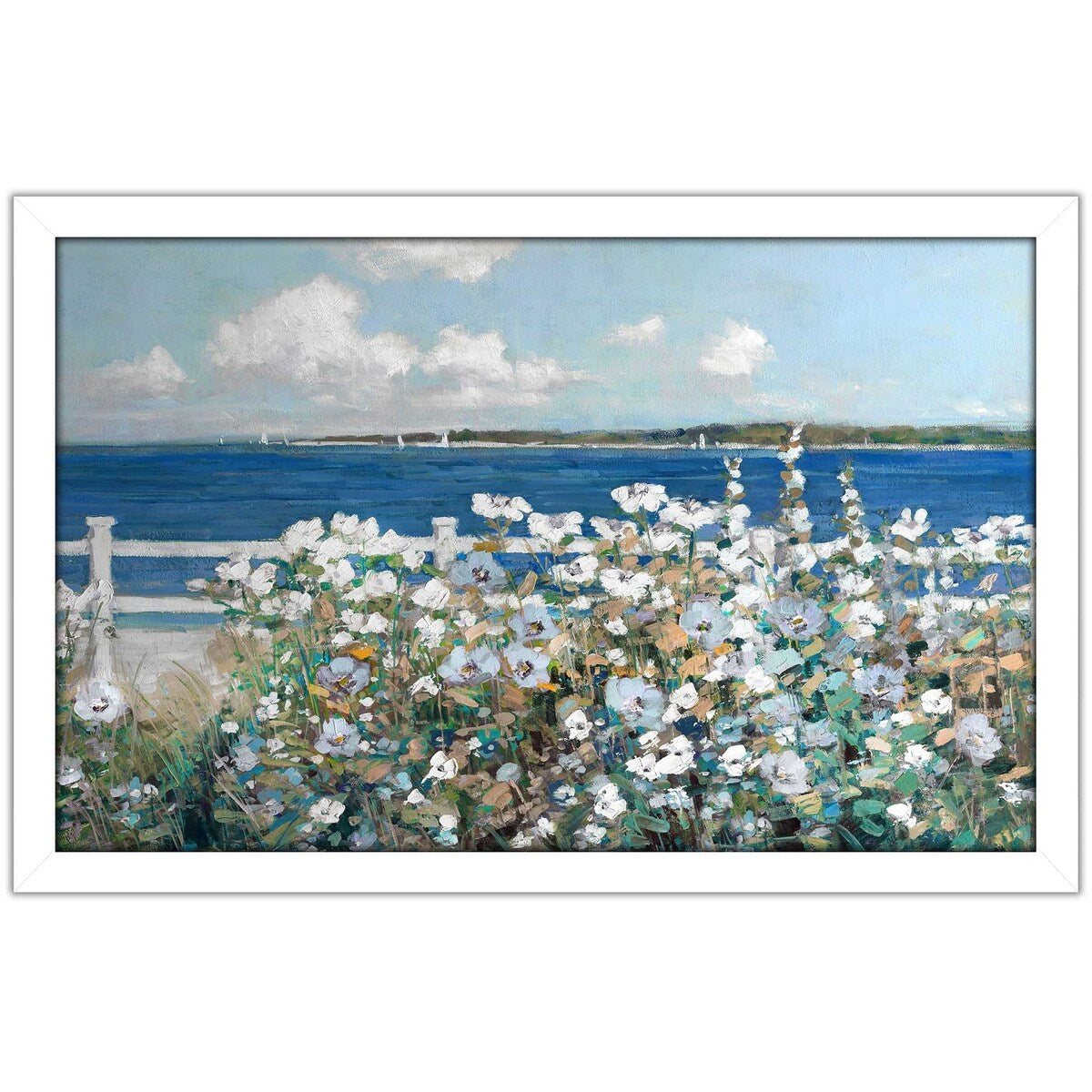 Bayside Garden by Sally Swatland - Premium Acrylic Wall Art Print - Coastal Home Decor for Living Room, Bedroom & Office