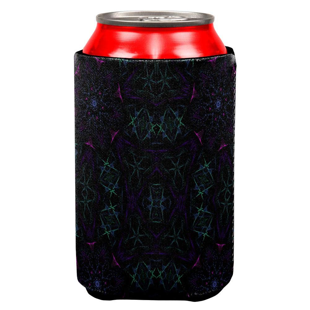 Old Glory Rock Metal Neon Mandala Print Can Cooler - One Size Fits All Standard Cans - Perfect for Parties, BBQs & Outdoor Events