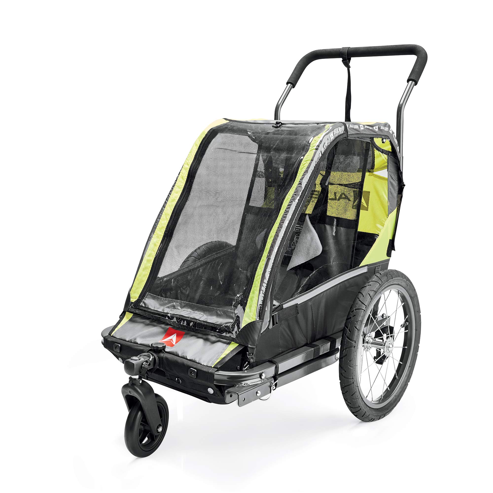 Allen Sports Deluxe 2-in-1 Bike Trailer & Stroller for Kids - Convertible Bicycle Cargo Carrier & Jogging Stroller - Perfect for Cycling, Running Errands & Outdoor Adventures