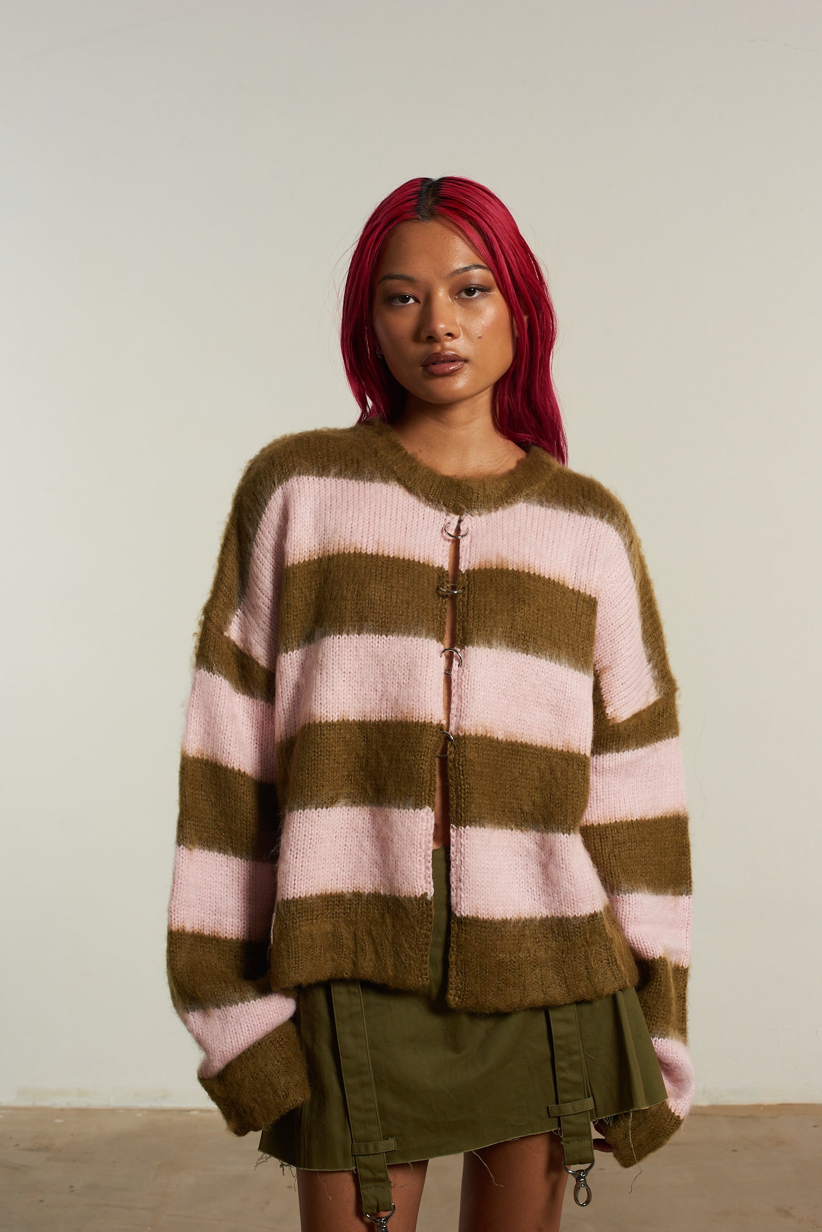Stylish Crush Stripe Knit Cardigan for Women - Cozy & Fashionable Sweater for Fall & Winter - Perfect for Office, Casual Outfits & Layering