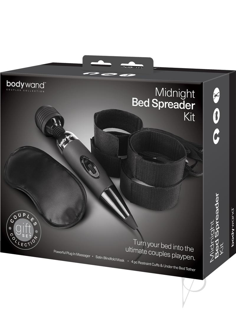 Bodywand Midnight Bed Spreader Kit - Black Couples Massage Gift Set for Romantic Nights & Intimate Moments