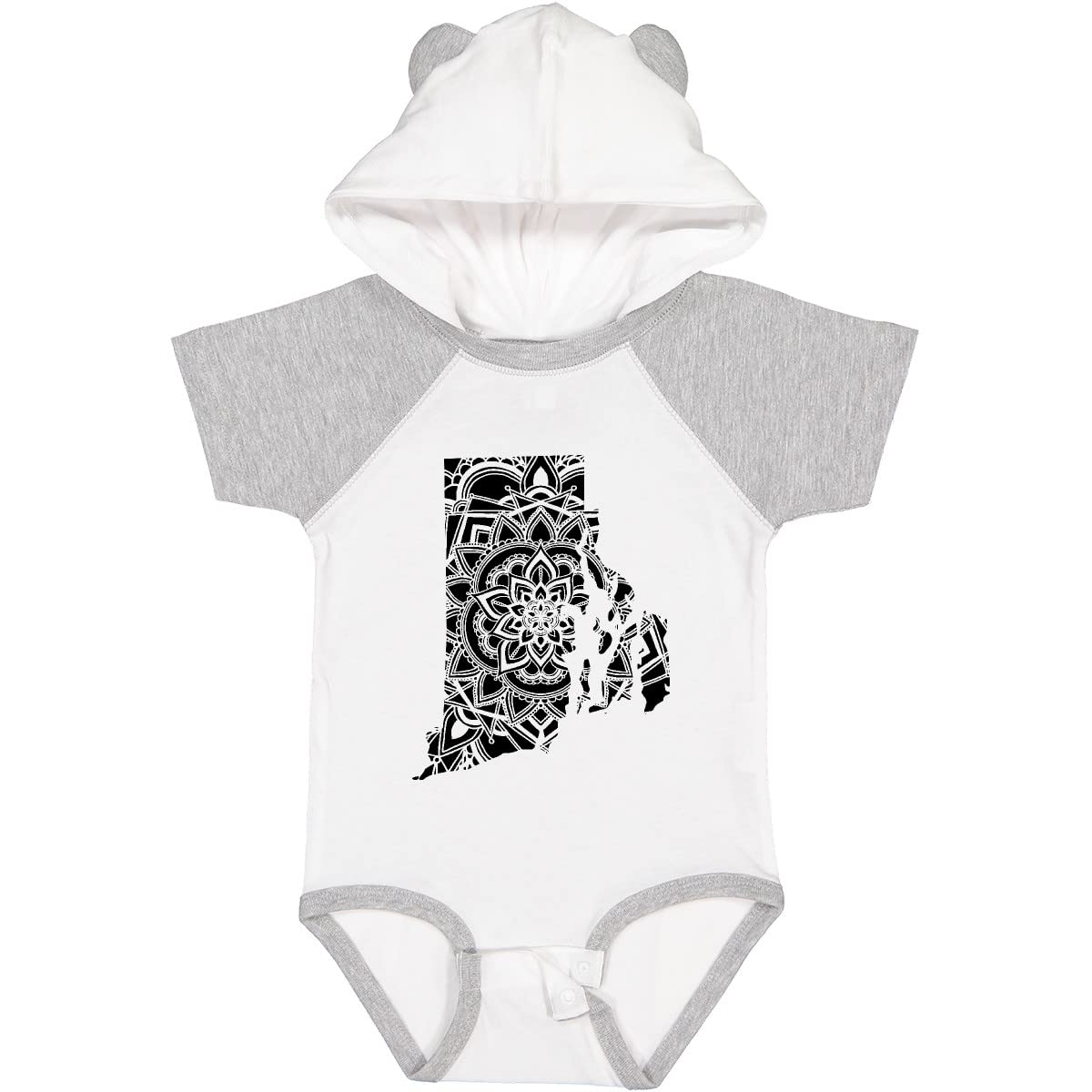 Inktastic Rhode Island Silhouette Mandala Baby Bodysuit - Cute & Soft Infant Onesie for Newborns & Toddlers - Perfect for Family Outings, Photo Shoots & Gifts