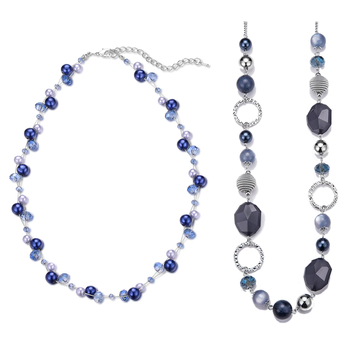 Elegant Pearl Beaded Chain Necklace Set for Women | Dainty Layering Jewelry Gift for Her | Perfect for Weddings, Date Nights & Special Occasions