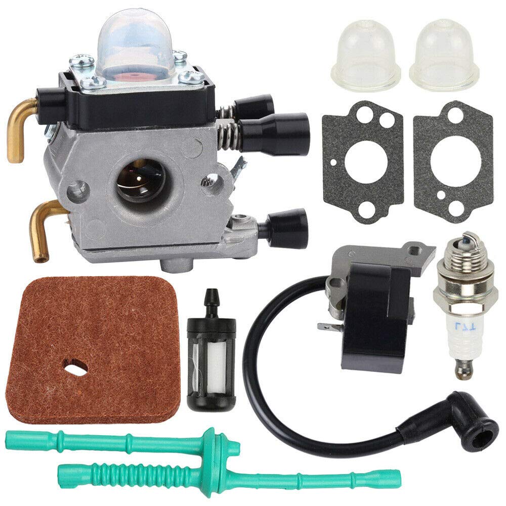 Stihl FS38 FS45 FS55 Trimmer Replacement Parts - Ignition Coil, Fuel Line & Carburetor Kit for Weed Eater - Perfect for Lawn Maintenance & Garden Tool Repair