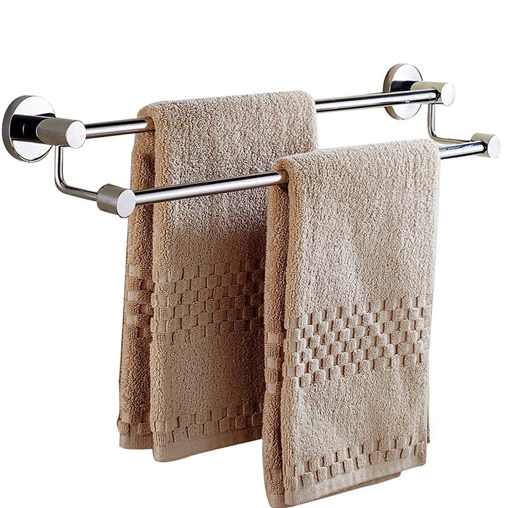 304 Stainless Steel Double Towel Bar - Wall Mounted Towel Rack for Bathroom, Kitchen & Balcony | Durable Lever Towel Holder (30CM) | Perfect for Hand Towels, Dish Towels & Bath Towels