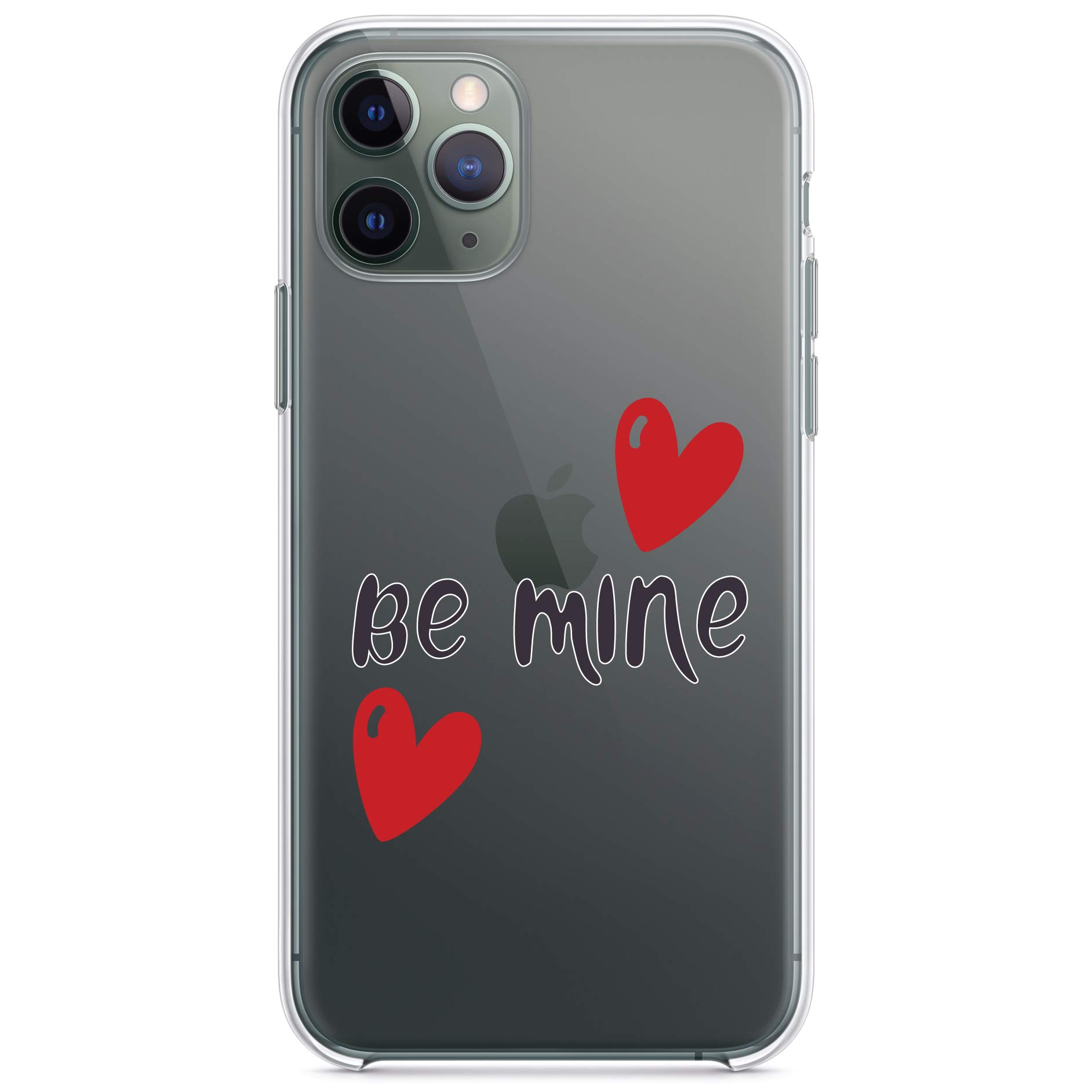 **DistinctInk Clear Shockproof Hybrid Case for iPhone 12/12 Pro (6.1 Inch) – Durable TPU Bumper & Acrylic Back with Tempered Glass Screen Protector – Valentine's Day Gift – Red Hearts Design – Perfect for Everyday Protection & Stylish Looks**