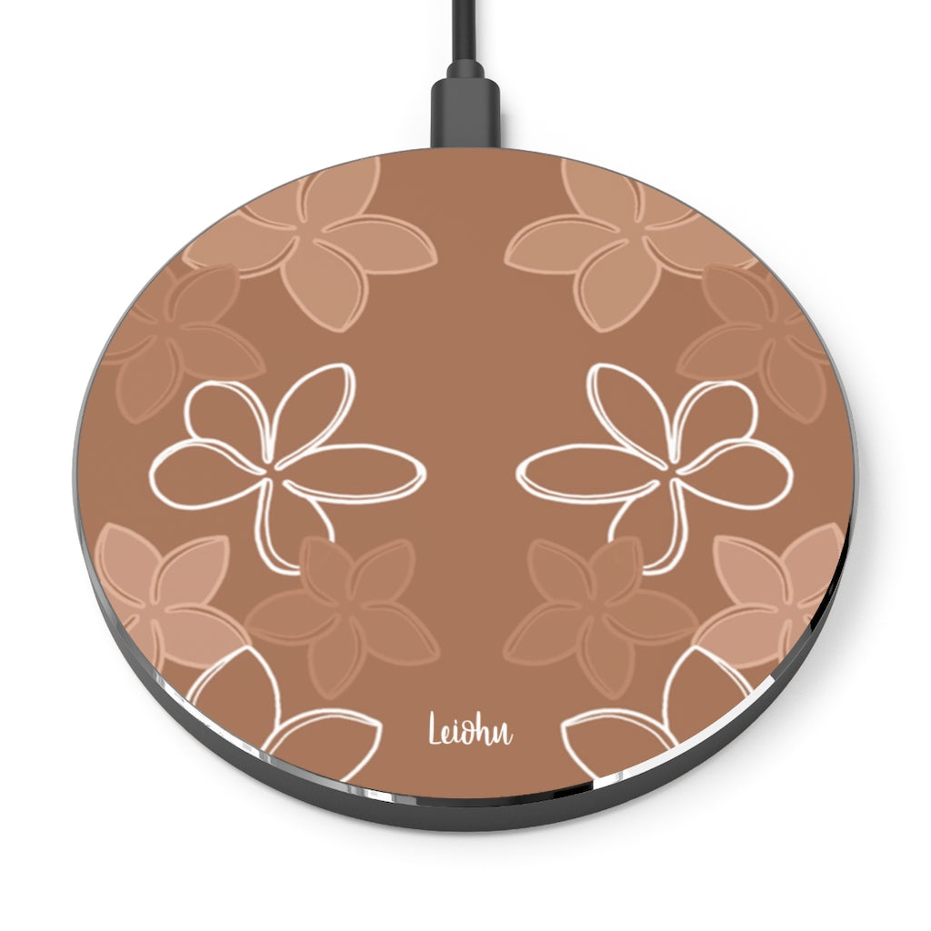 Pua Melia Mocha Wireless Charger - Fast Qi-Certified Charging Pad for iPhone, Samsung, AirPods - Perfect for Home, Office, and Travel