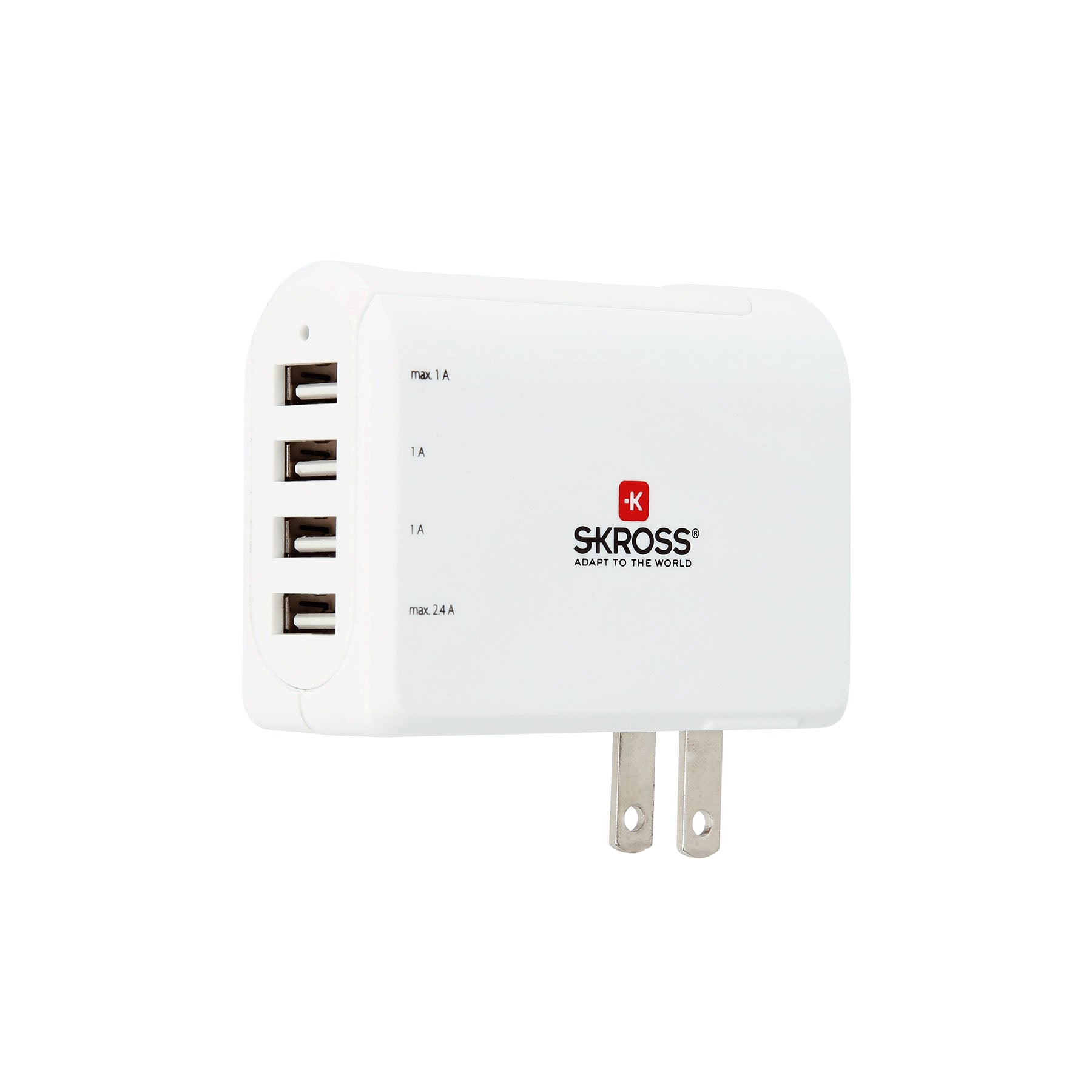 SKROSS 4-Port USB Wall Charger for iPhone, Android & More - Fast Charging Power Adapter for Home, Office & Travel