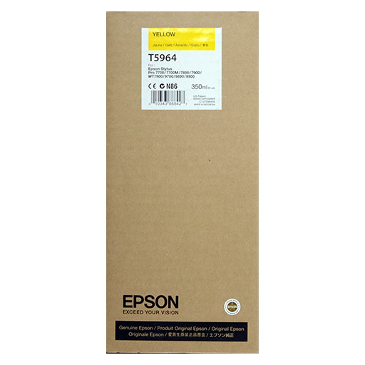 Epson T596400 Yellow Ultrachrome HDR Ink Cartridge 350ml - Compatible with SureColor Printers for High-Quality Photo & Graphic Printing