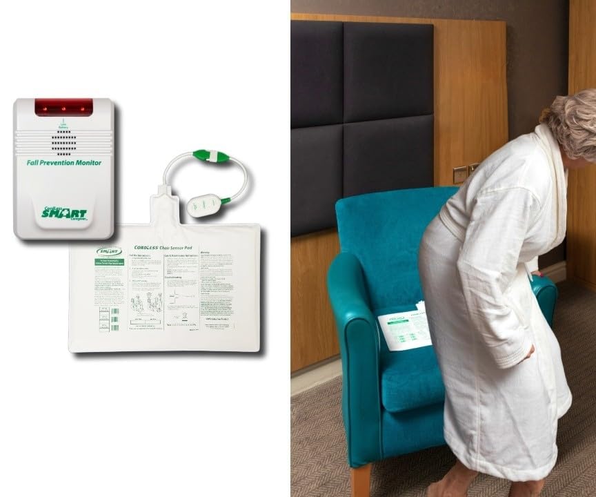 **Wireless Chair Sensor Pad with Paging Alarm for Elderly & Caregivers - Fall Prevention & Patient Monitoring - Easy Setup for Home, Carehome & Hospital Use**