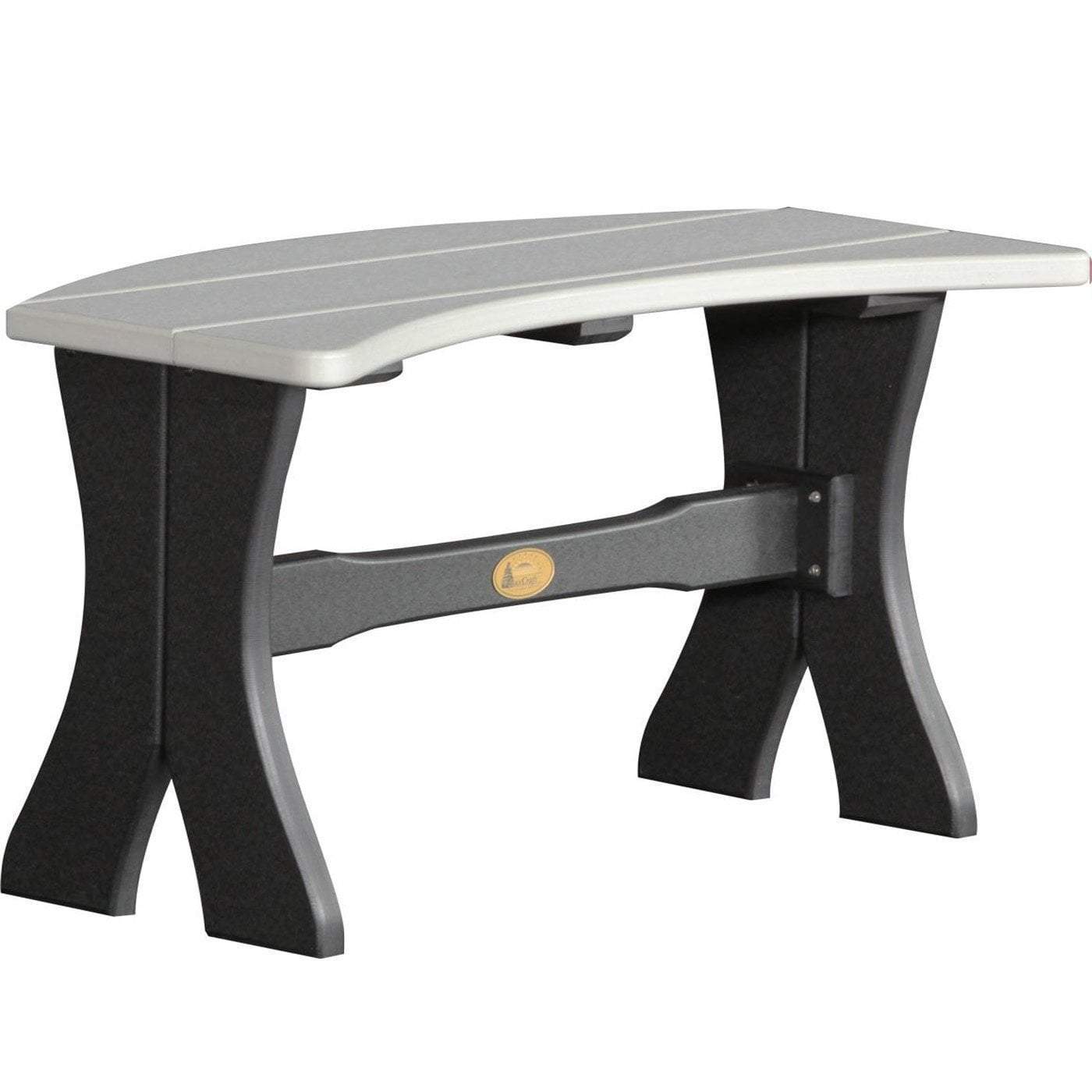LuxCraft Dove Gray Recycled Plastic Table Bench - Outdoor Patio Furniture Set for Garden, Backyard & Poolside Dining