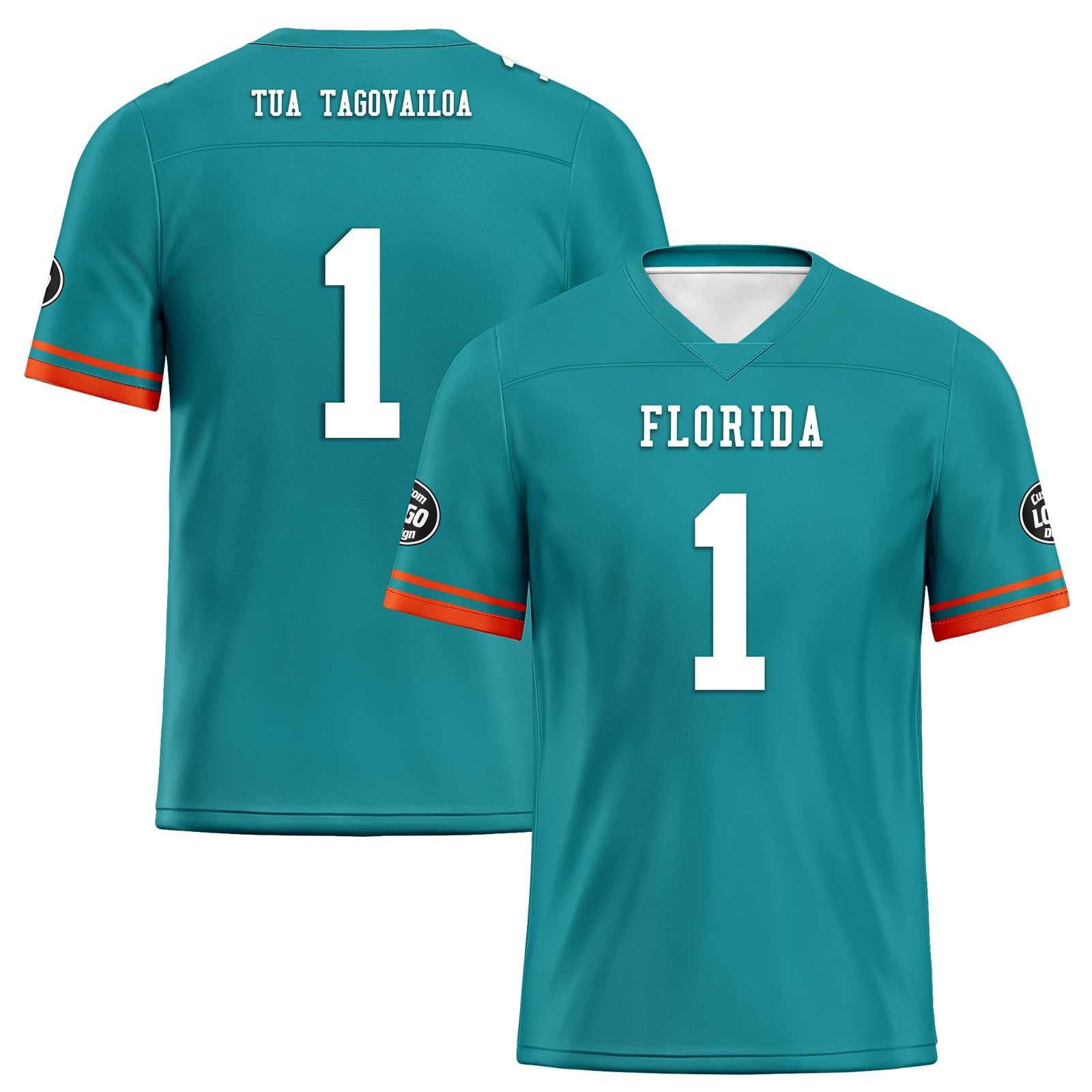 Custom Green Miami Personalized Authentic Football Jersey FBJ02 D020263 - High-Quality Embroidered NFL Style Jersey for Men, Women & Youth - Perfect for Game Day, Tailgating & Fan Events