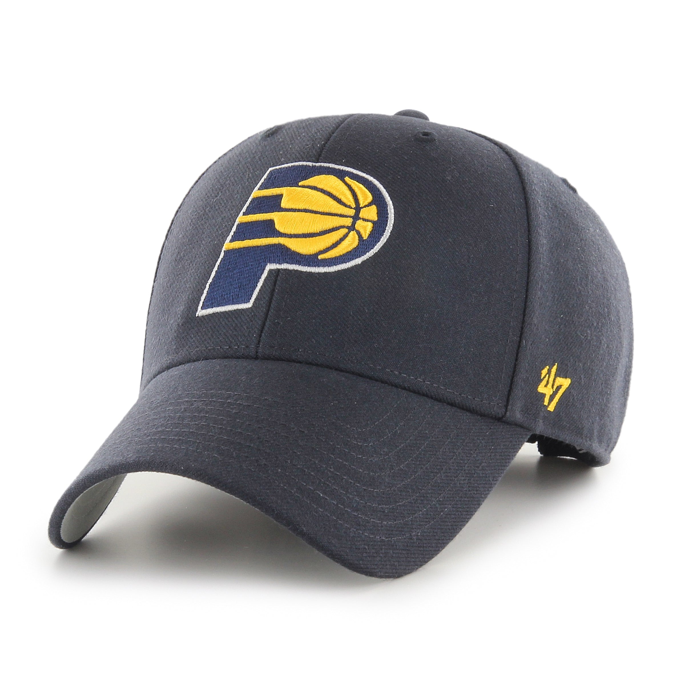 47 Brand Indiana Pacers MVP Adjustable Velcro Snapback Hat - Navy Blue NBA Basketball Fan Cap for Men & Women - Perfect for Games, Tailgating and Streetwear Fashion