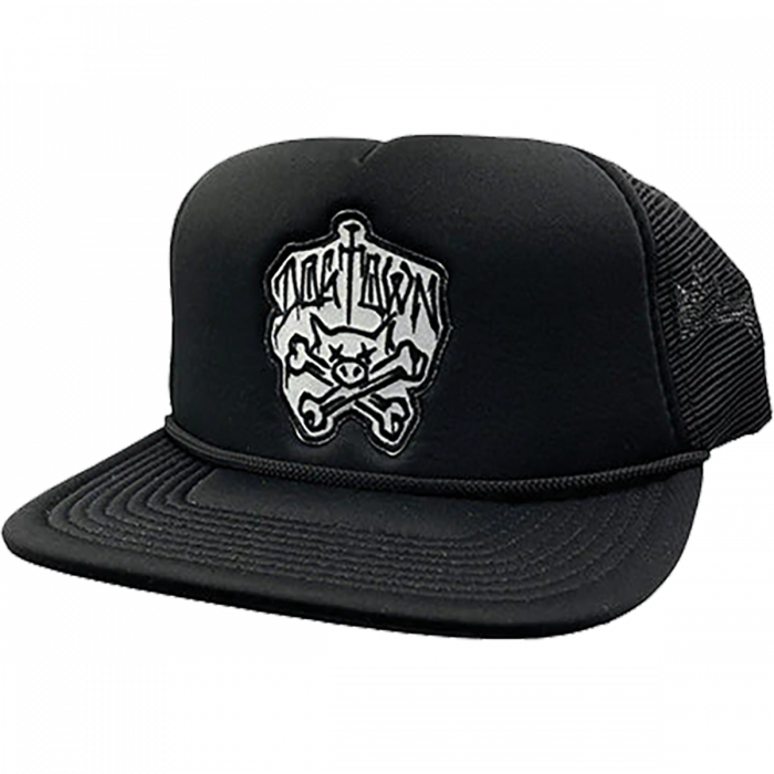 Dogtown Pig And Bones Wheels Mesh Skate Hat - Adjustable Black/Black for Men & Women - Perfect for Skateboarding, Streetwear, and Outdoor Activities