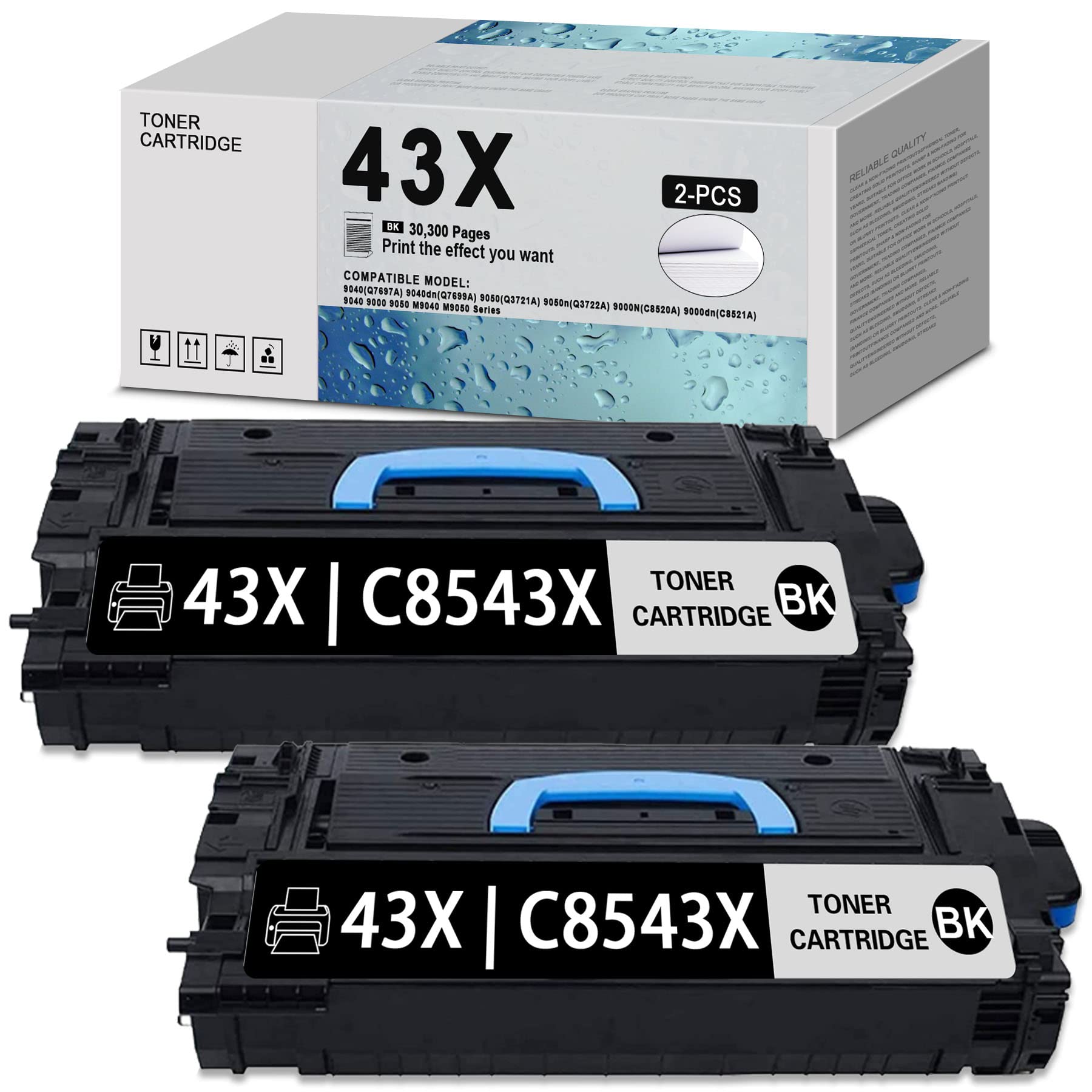 JZJBHGS Compatible HP 9040 Toner Cartridge (2-Black) for Office Printing