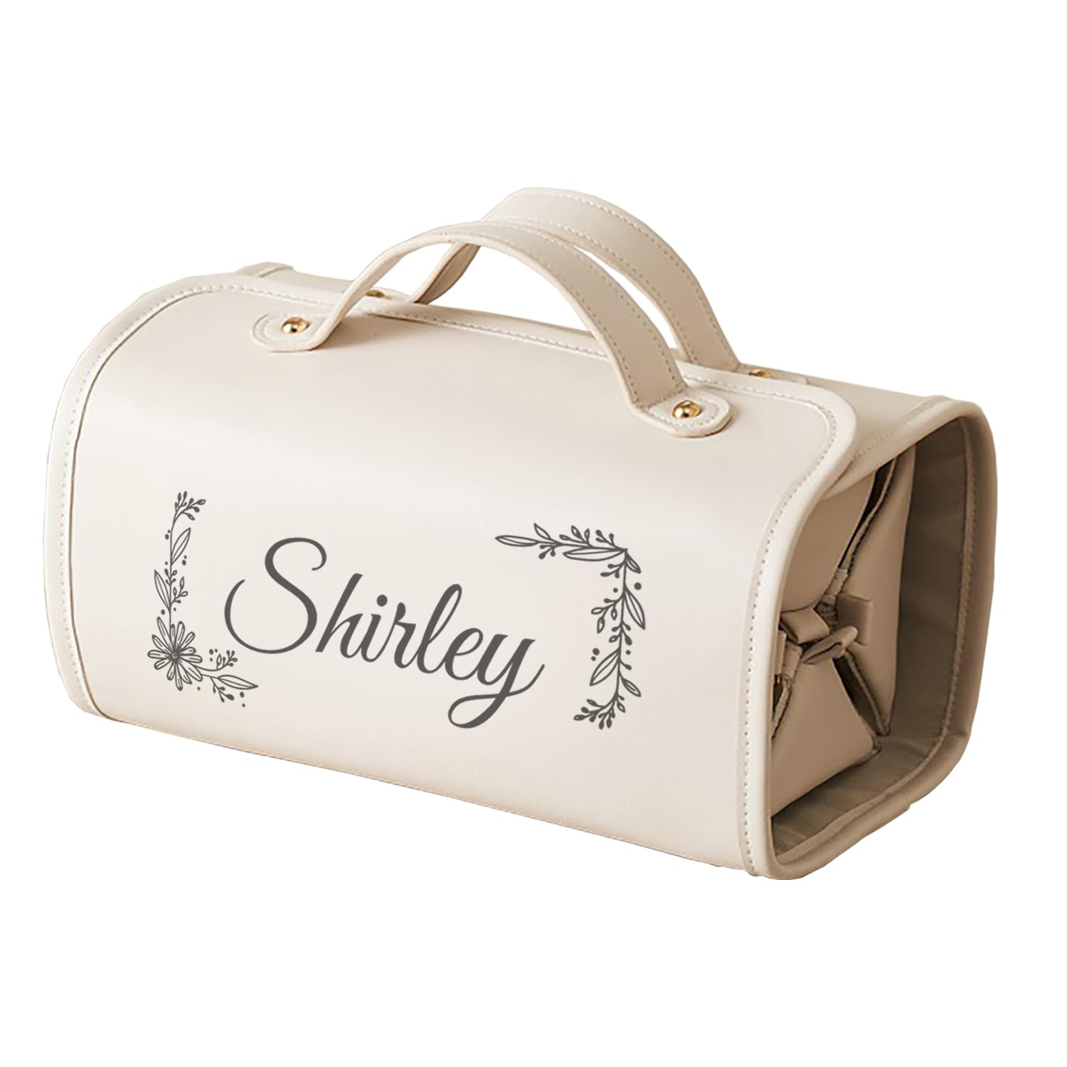 Personalized Travel Makeup Bag for Women - Custom Name Cosmetic Organizer with Dividers & Handle, Portable Toiletry Pouch for Mom, Wife, Bridesmaids - Perfect Gift for Vacations, Bridal Showers & Business Trips