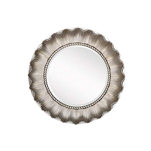 Round Bathroom Mirror - Fleur du Soleil Design with Decorative Frame Compatibility | Elegant Vanity Mirror for Bathroom, Bedroom & Entryway Decor