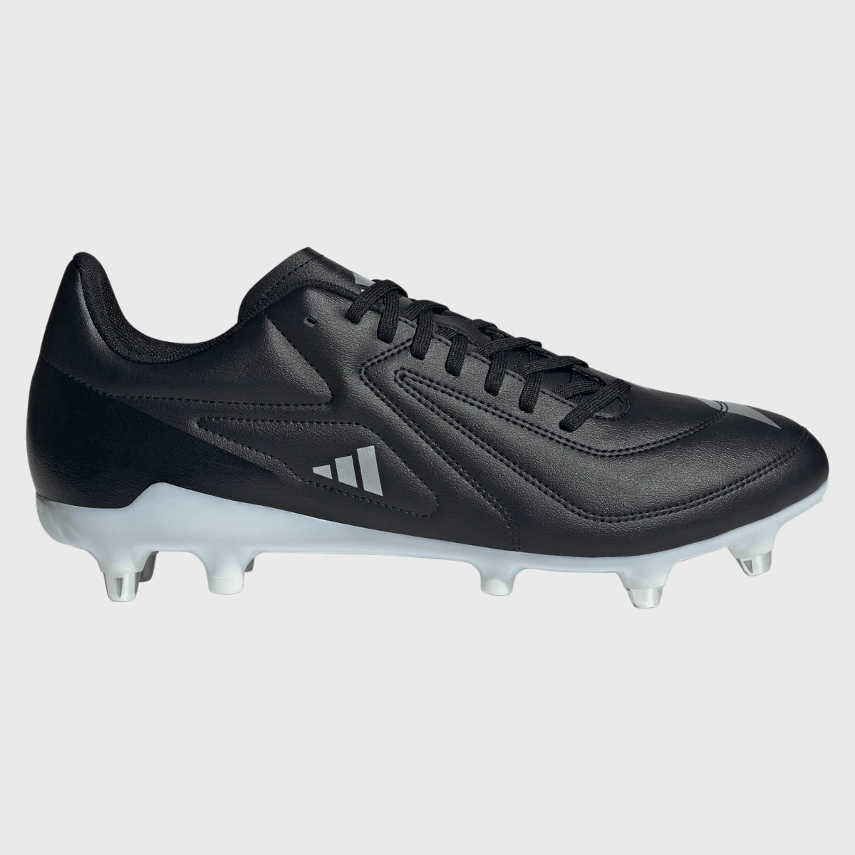 Adidas RS 15 SG Rugby Cleats - Men's Black Soccer Football Shoes for Firm Ground - Perfect for Rugby Matches & Training Sessions