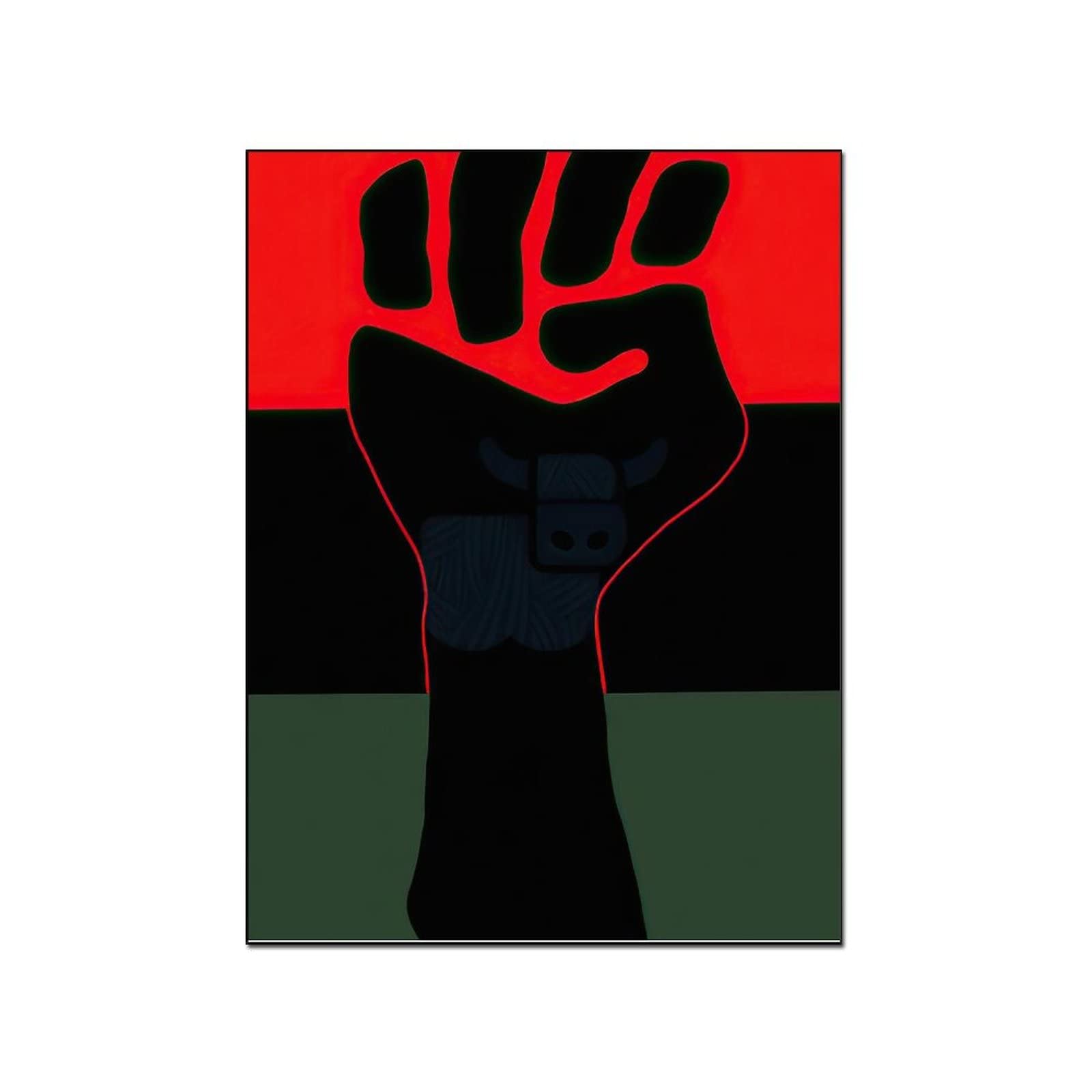 Black Power Fist Civil Rights Movement Wall Art - African American Political Poster Canvas Print (16x20 inch, 40x51cm) for Bedroom, Living Room & Office Decor - Perfect for Black History Month & Social Justice Displays