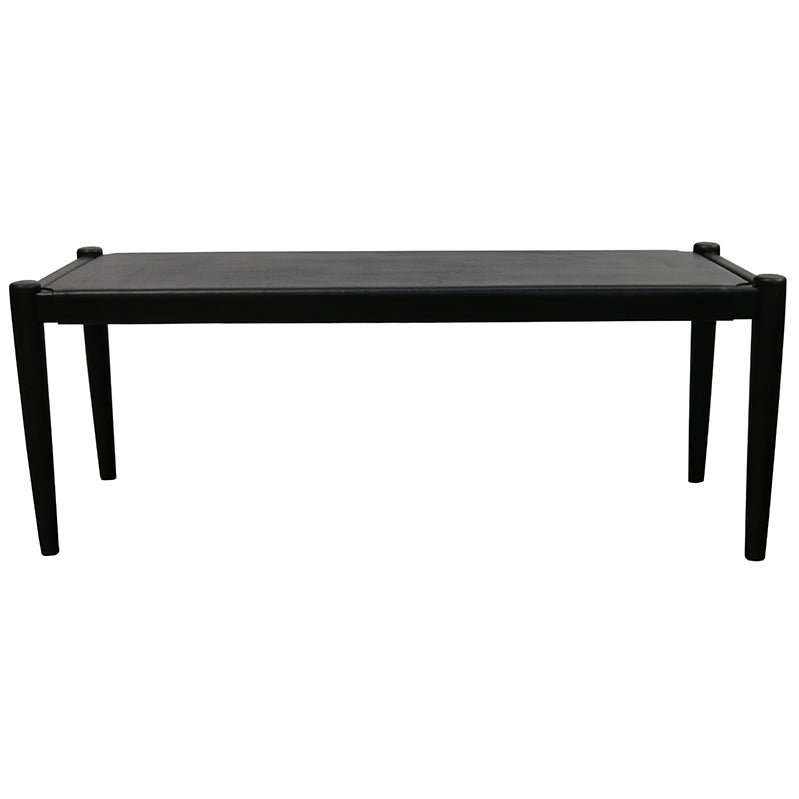 Stylish Catania Black Leather Bench - Modern Upholstered Seat for Living Room, Bedroom & Entryway - Durable & Comfortable Furniture for Home Decor