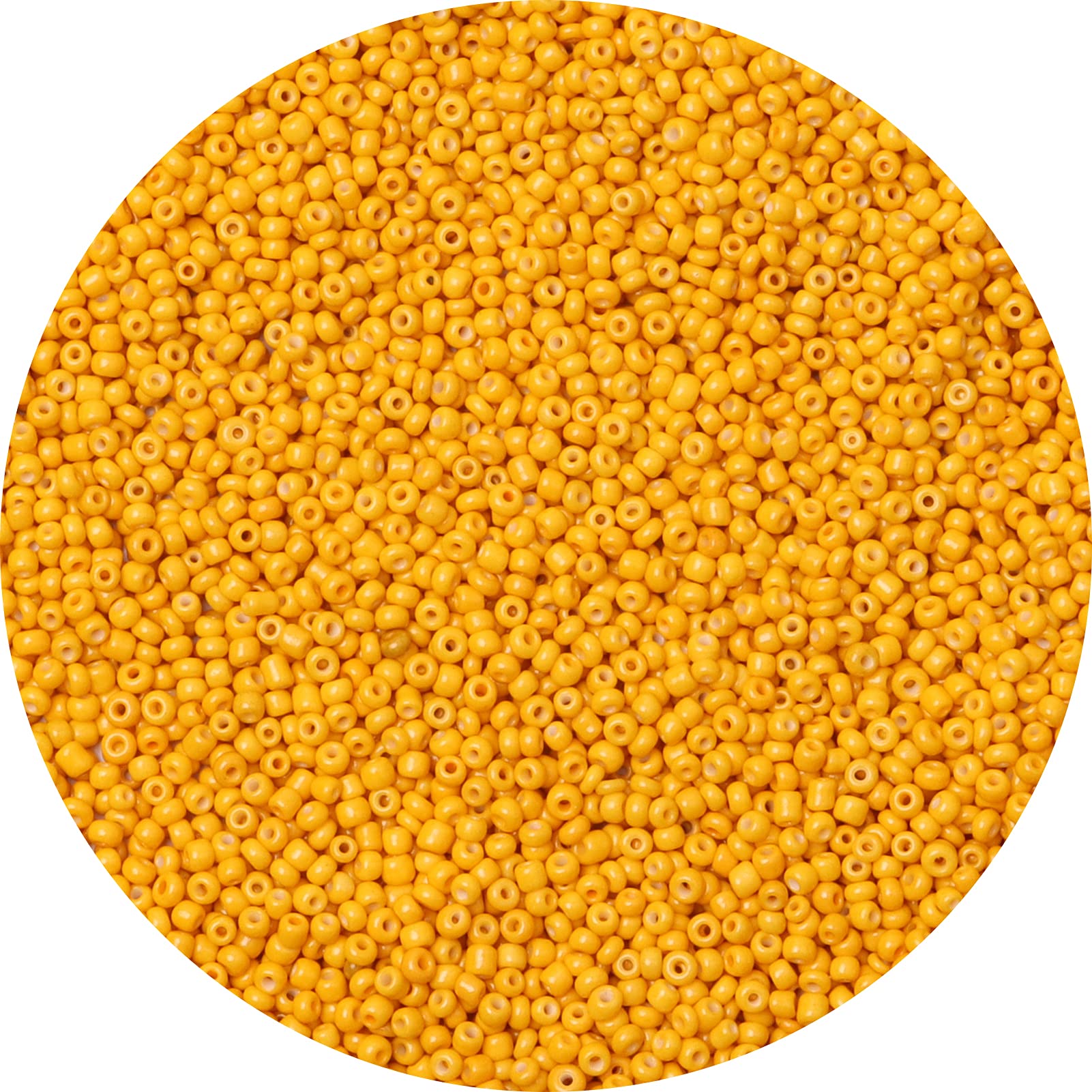 6000pcs 2mm Glass Seed Beads Bulk - 12/0 Small Pony Beads for DIY Jewelry Making, Bracelets, Necklaces, Waist Beads & Craft Projects - Dark Yellow Spacer Beads with Tweezers | Perfect for Beading, Home Decor & Gift Making